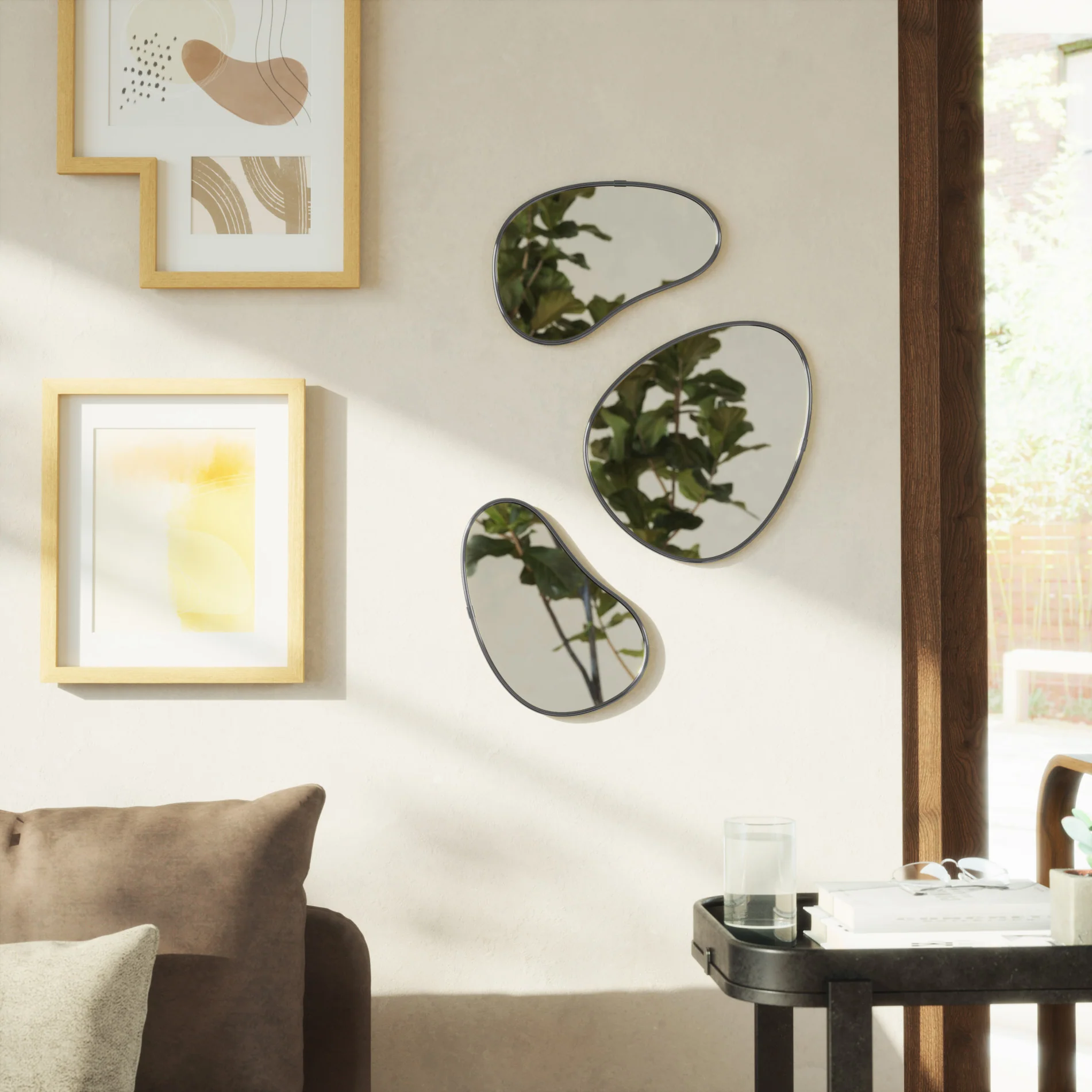 Hubba Pebble Wall Mirrors, Set of 3 - Keen Glass Solutions