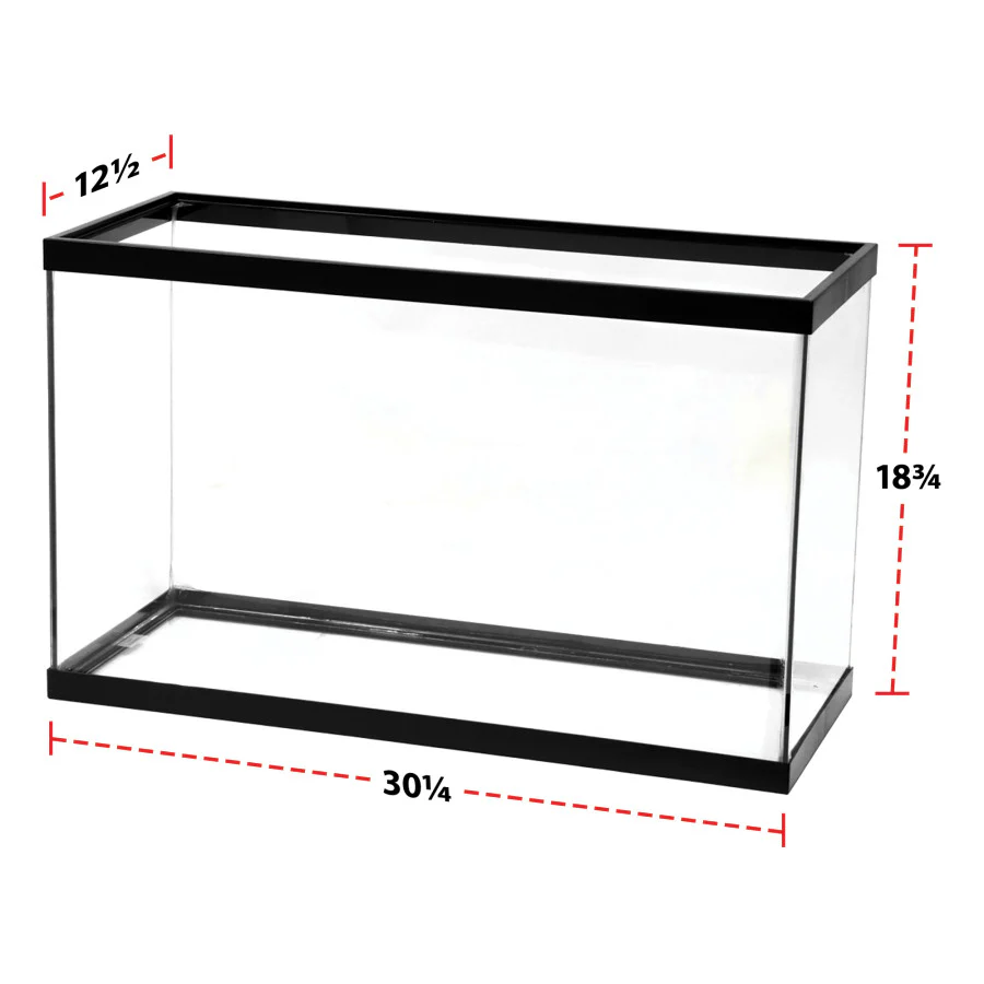 Aqueon Standard Glass Rectangle Aquarium Clear Silicone Black 29 gall. 30x12x18
