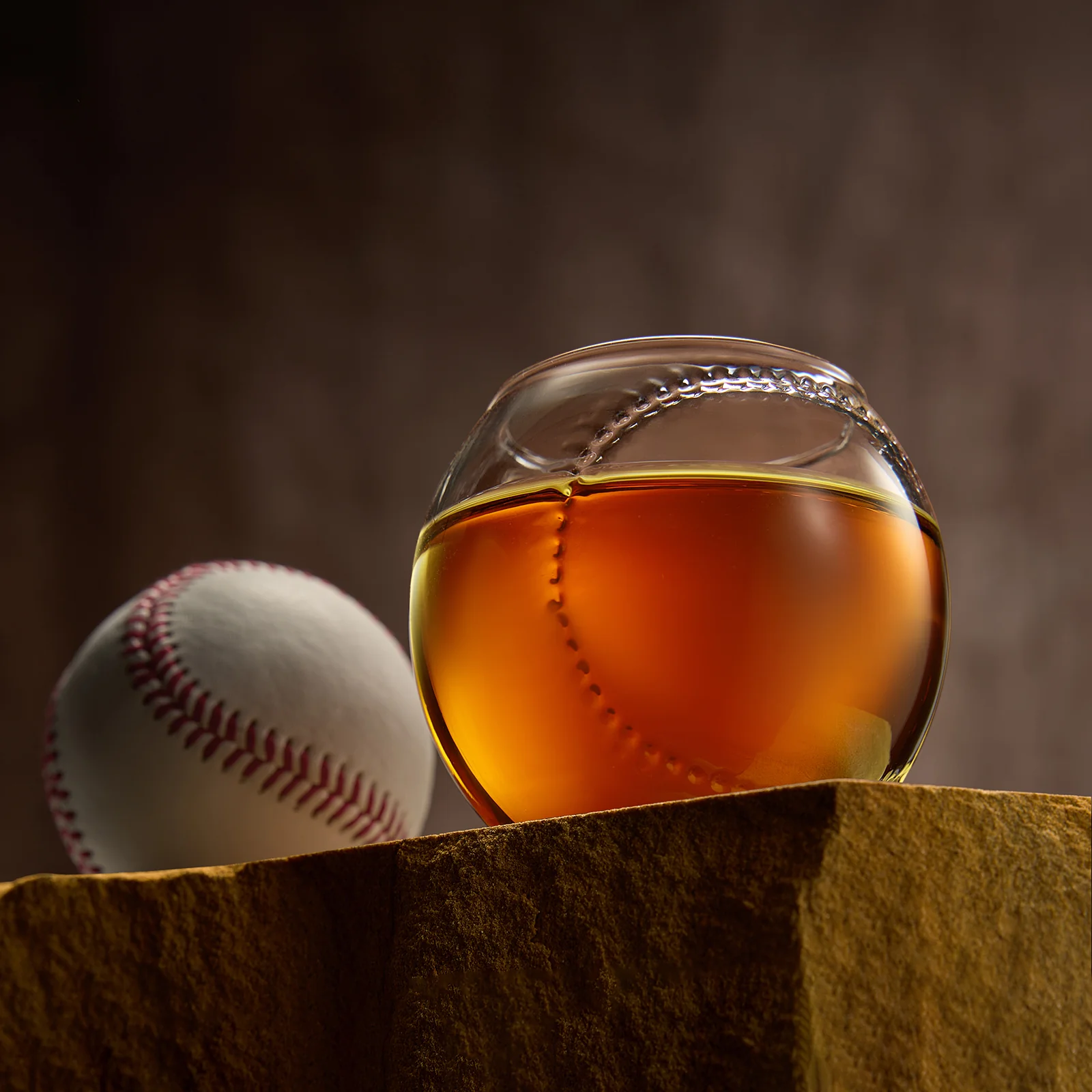 Baseball Round Whiskey Glasses | 10oz Whiskey Glass Set of 4 - Keen Glass Solutions