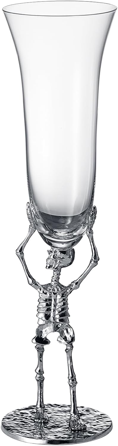 Skeleton Champagne Flute Glass | Single | 7.5oz - Keen Glass Solutions