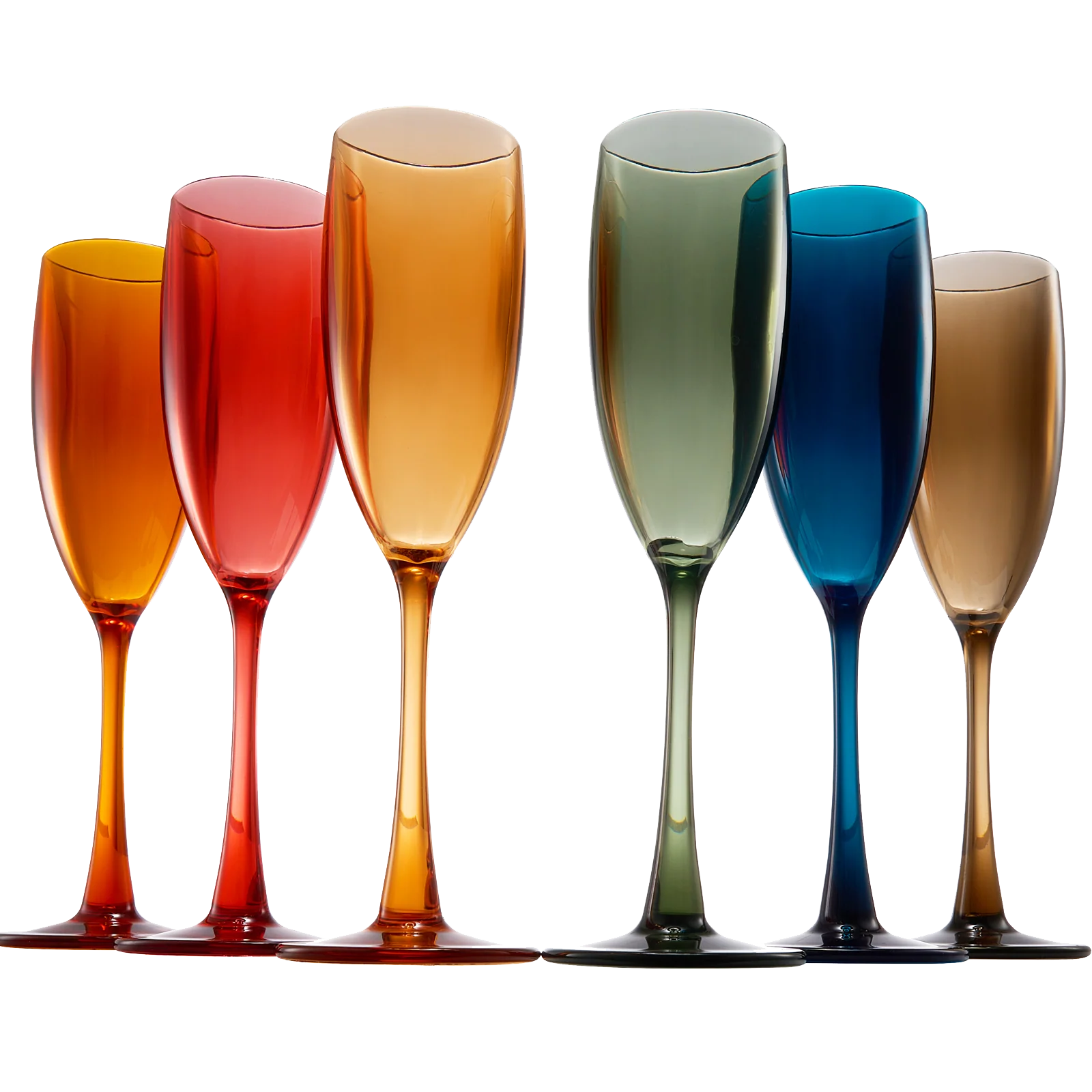Unbreakable Pastel Color Acrylic Champagne Flutes Glasses | Set of 6 - Keen Glass Solutions