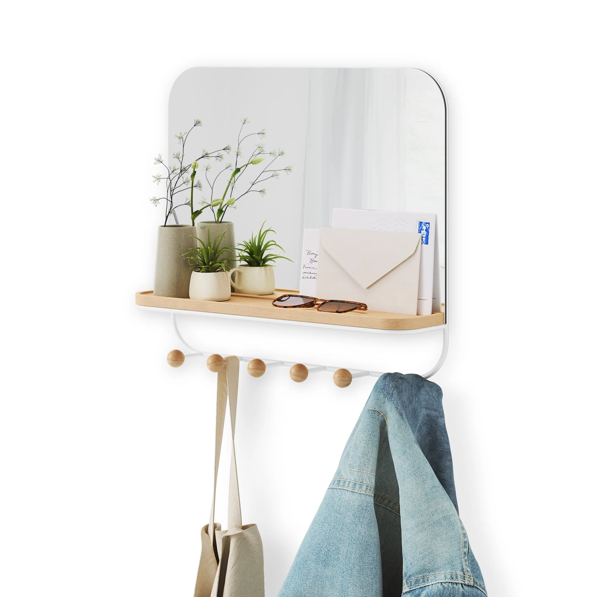 Estique Mirror with Hooks - Keen Glass Solutions