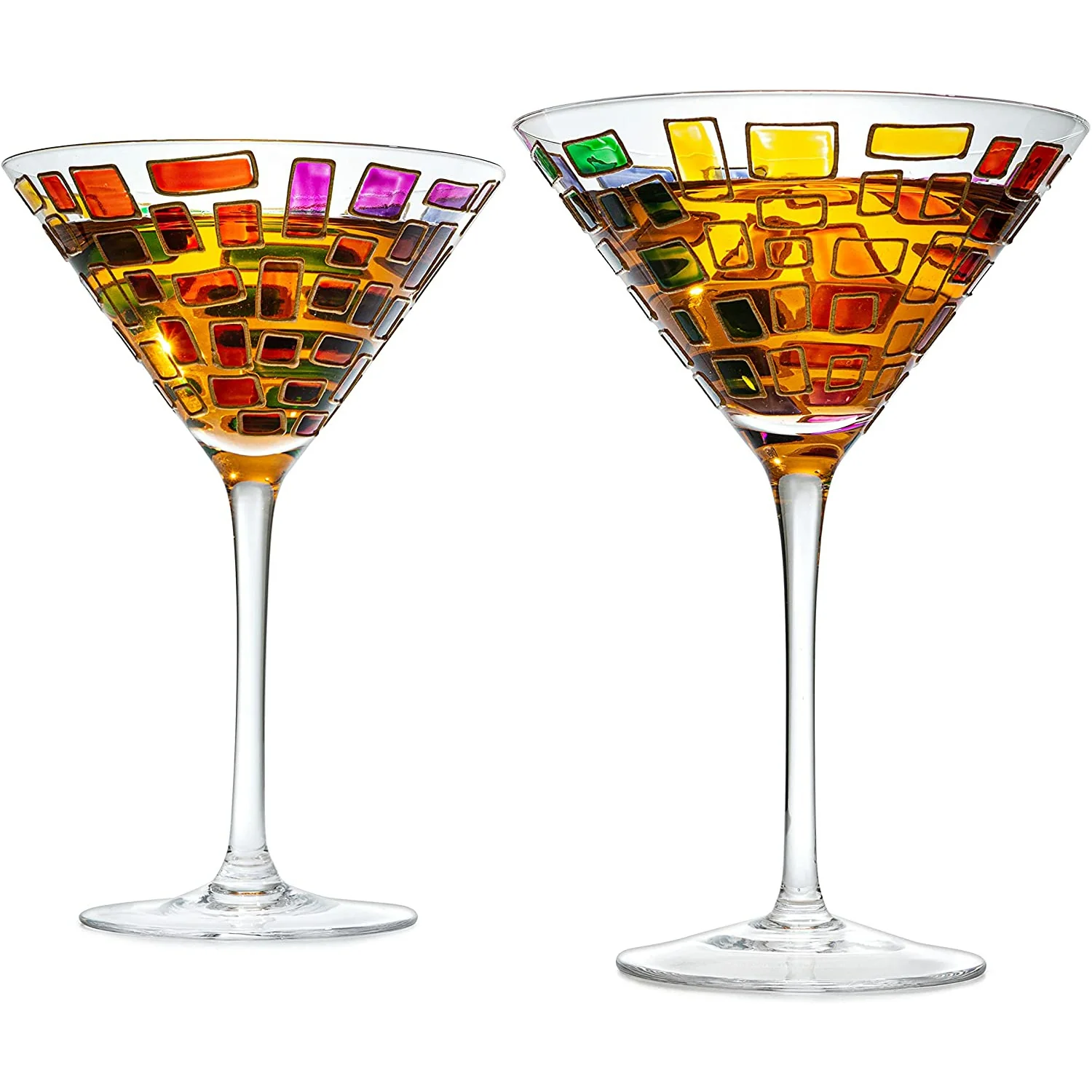 Renaissance Holiday Stained Glass Windows, (Martini Glasses) - Keen Glass Solutions