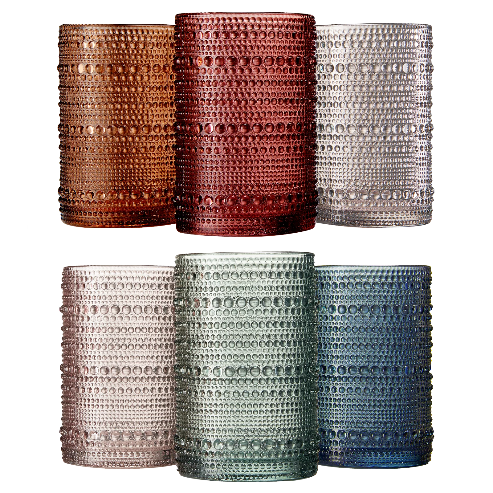 Beaded Highball Drinking Glasses | Set of 6 - Keen Glass Solutions