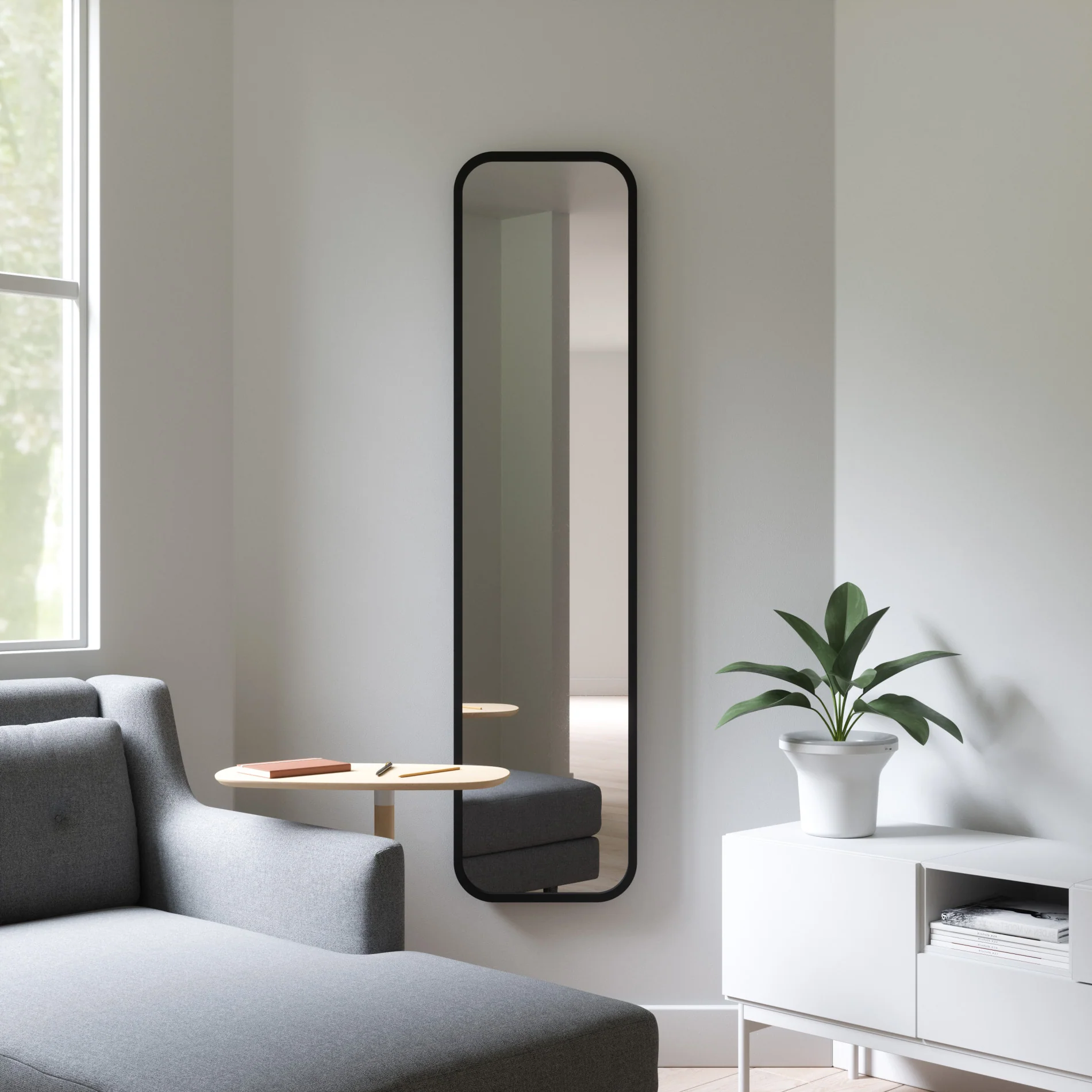 Hub Leaning Mirror - Keen Glass Solutions