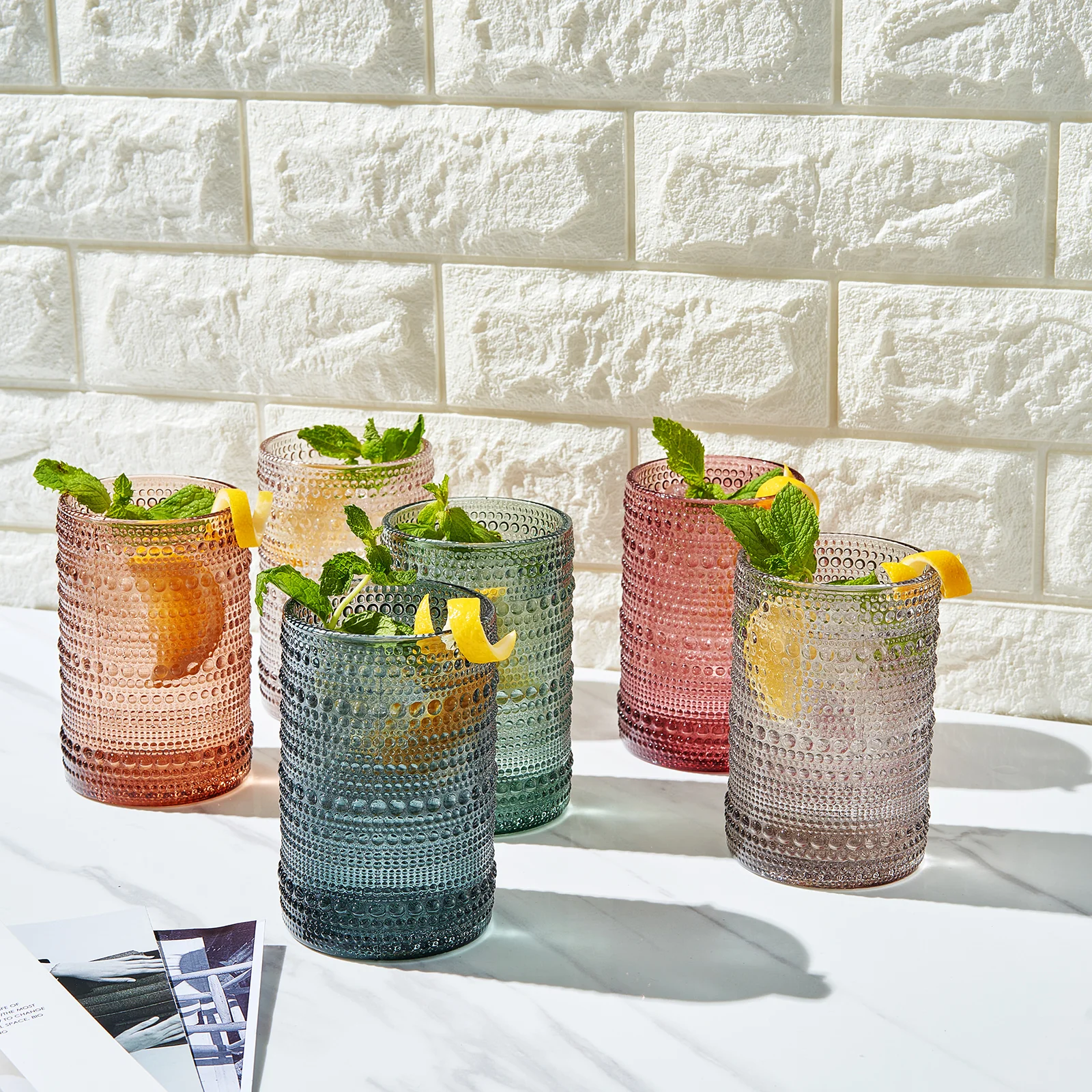 Beaded Highball Drinking Glasses | Set of 6 - Keen Glass Solutions