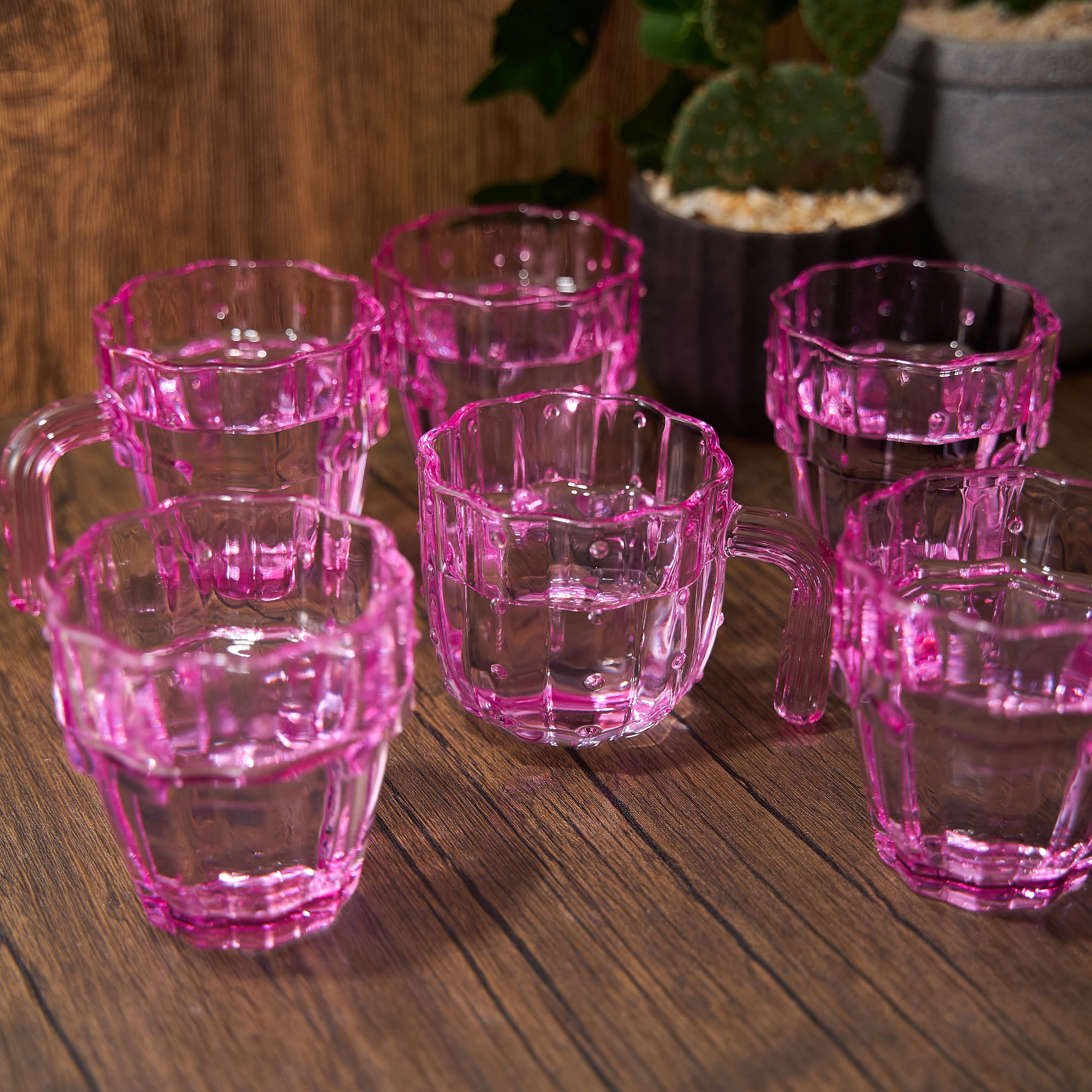 Cactus Stackable Glasses, Stacktus Gifts, Set of 6-10 oz - Keen Glass Solutions