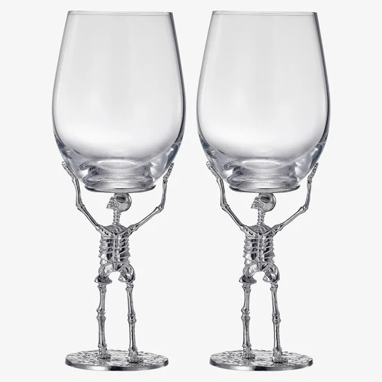 Stemmed Skeleton Wine Glass | Set of 2 | 19oz - Keen Glass Solutions