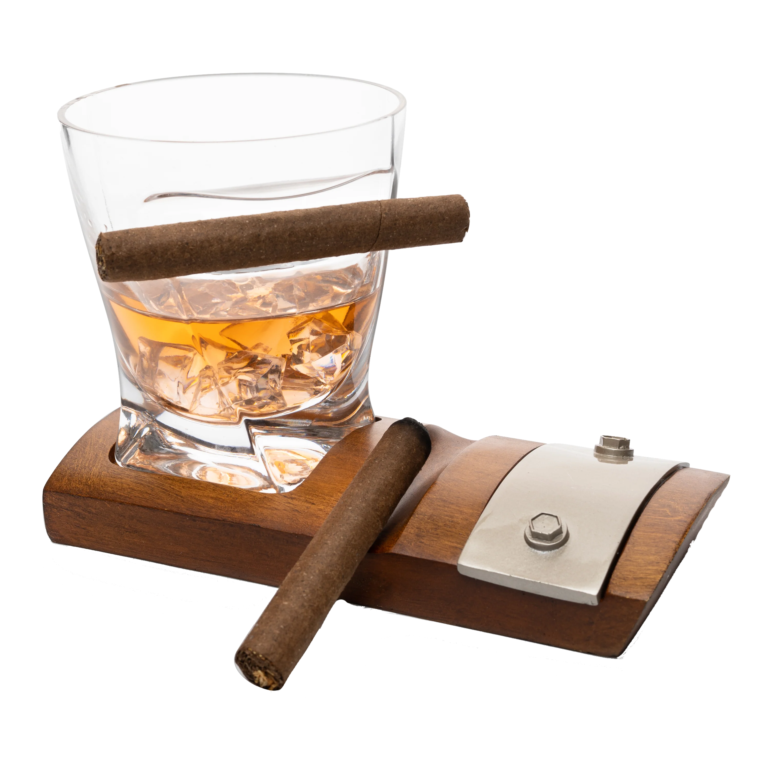 Glass & Coaster & with A Unique Whiskey Glass Slot - Keen Glass Solutions