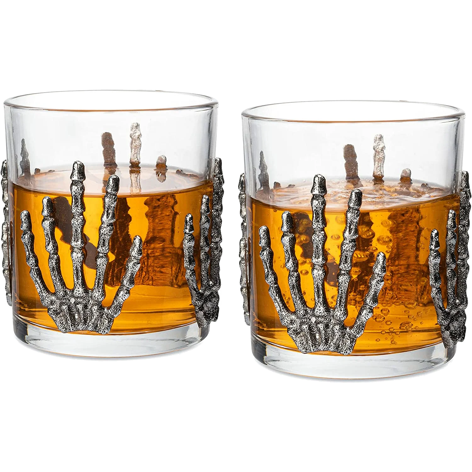 The Wine Savant Skeleton Hand Wine Glass Set of 2 - Keen Glass Solutions