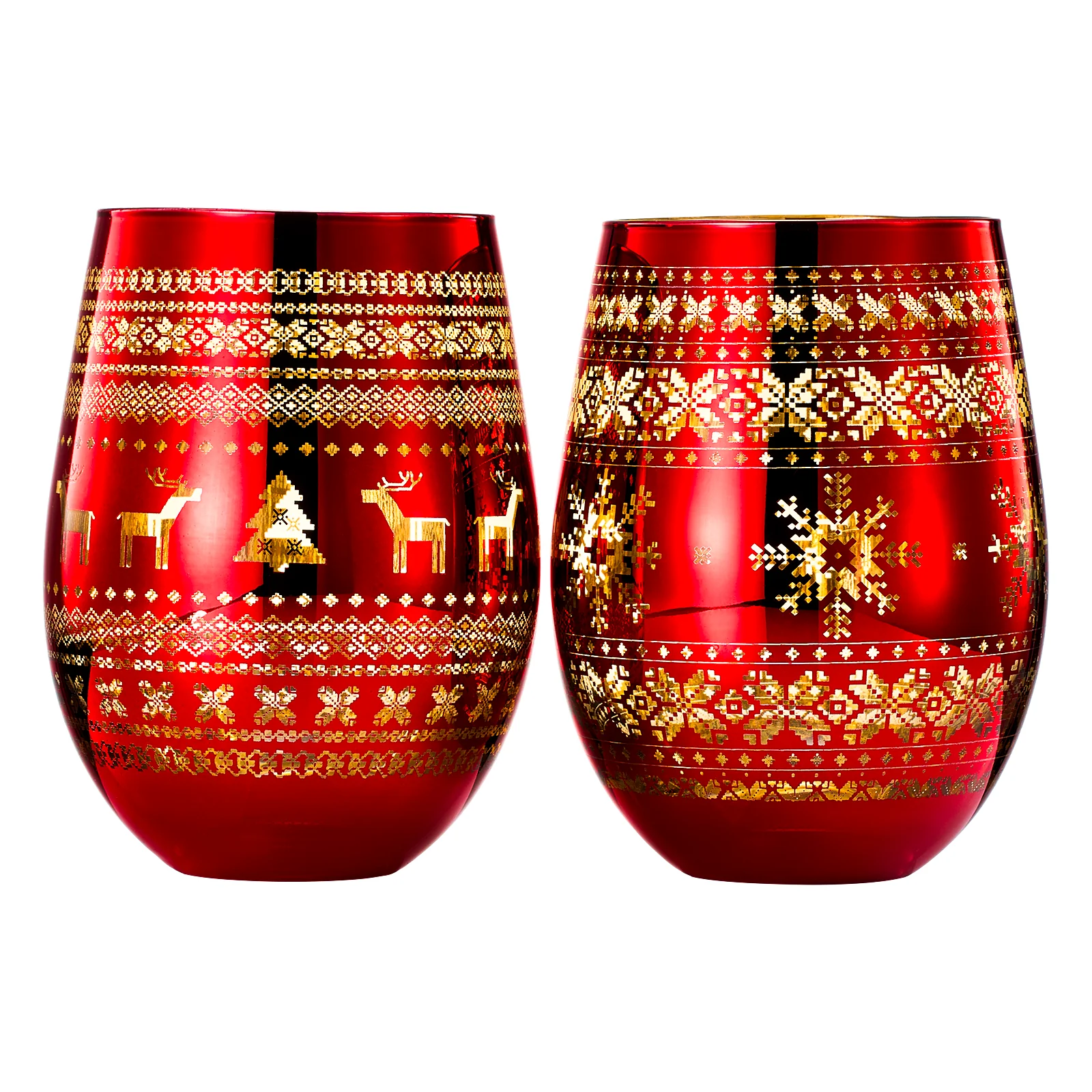 Crystal Christmas Tree Wine & Water Glasses - Set of 2 - Keen Glass Solutions
