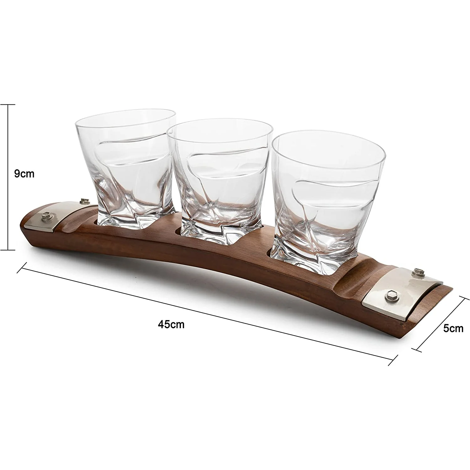 Glass & Coaster & with 3 Whiskey Glasses Slot to Hold - Keen Glass Solutions