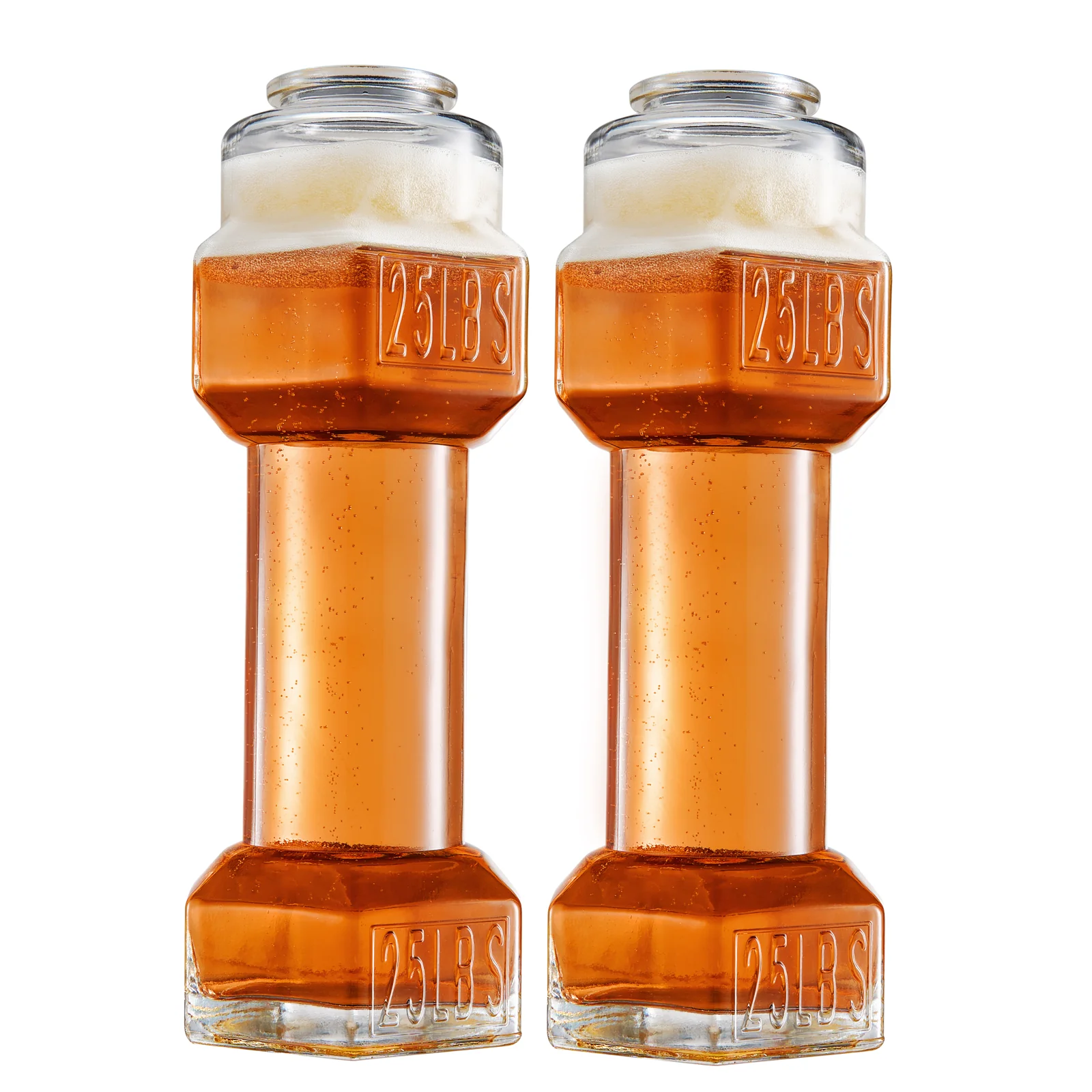 The Wine Savant 2-Set, Dumbbell Beer & Whiskey Glasses, Giant Lifting Beers 26oz Glass - Keen Glass Solutions