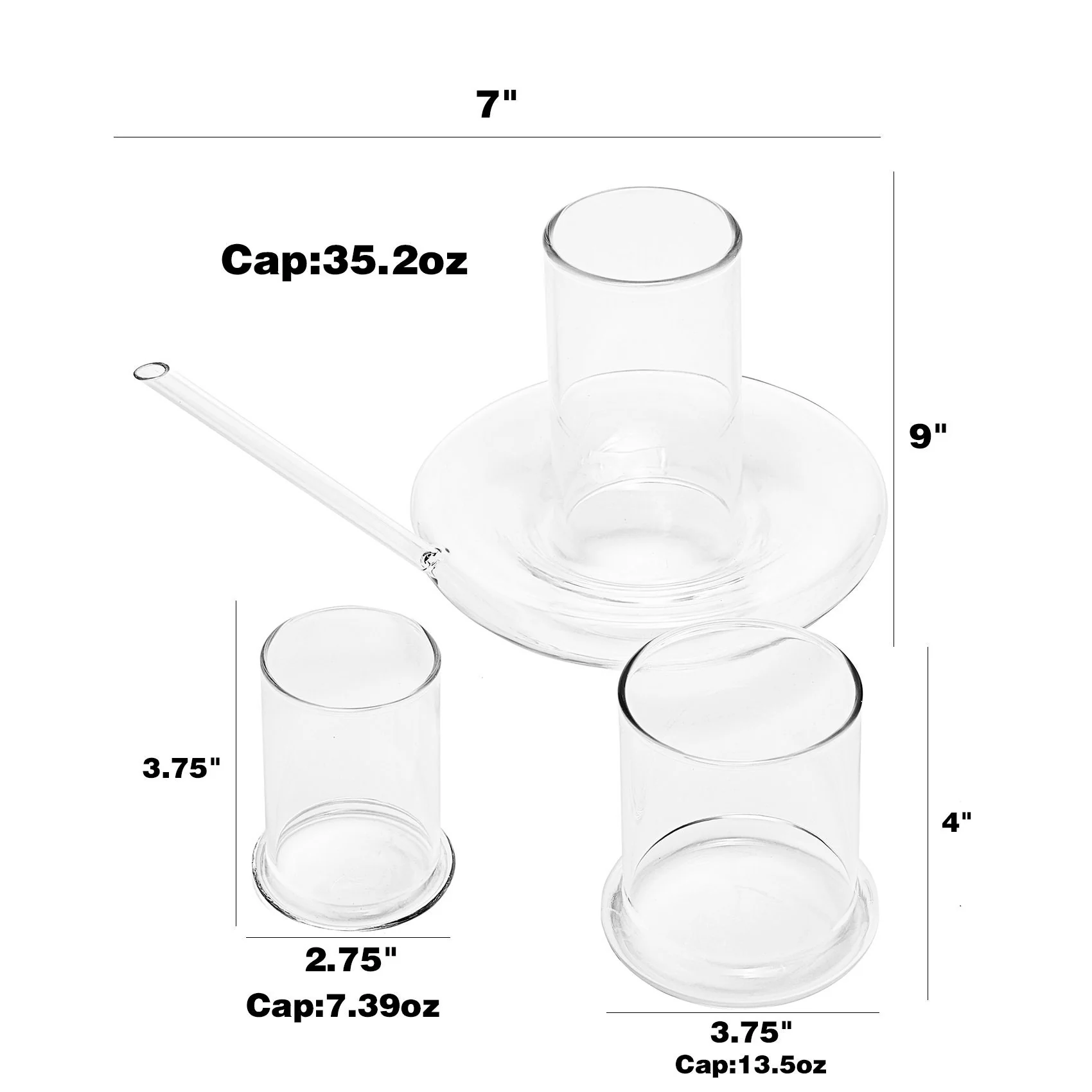Genie Lamp Stackable Water Carafe & Glasses Set - 1000 ML - Keen Glass Solutions