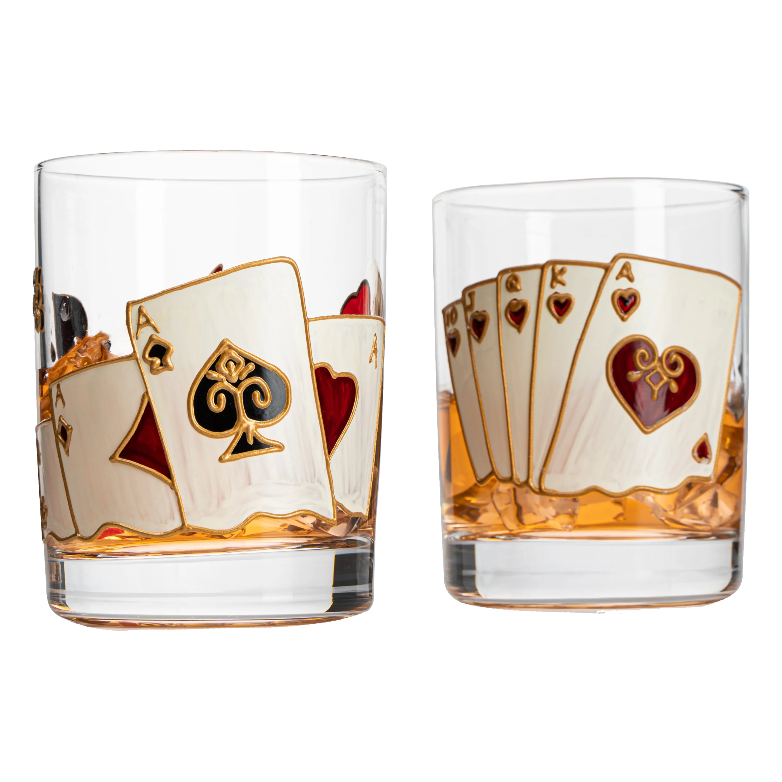 Playing Cards Drinking Glasses - Set of 2 - Keen Glass Solutions