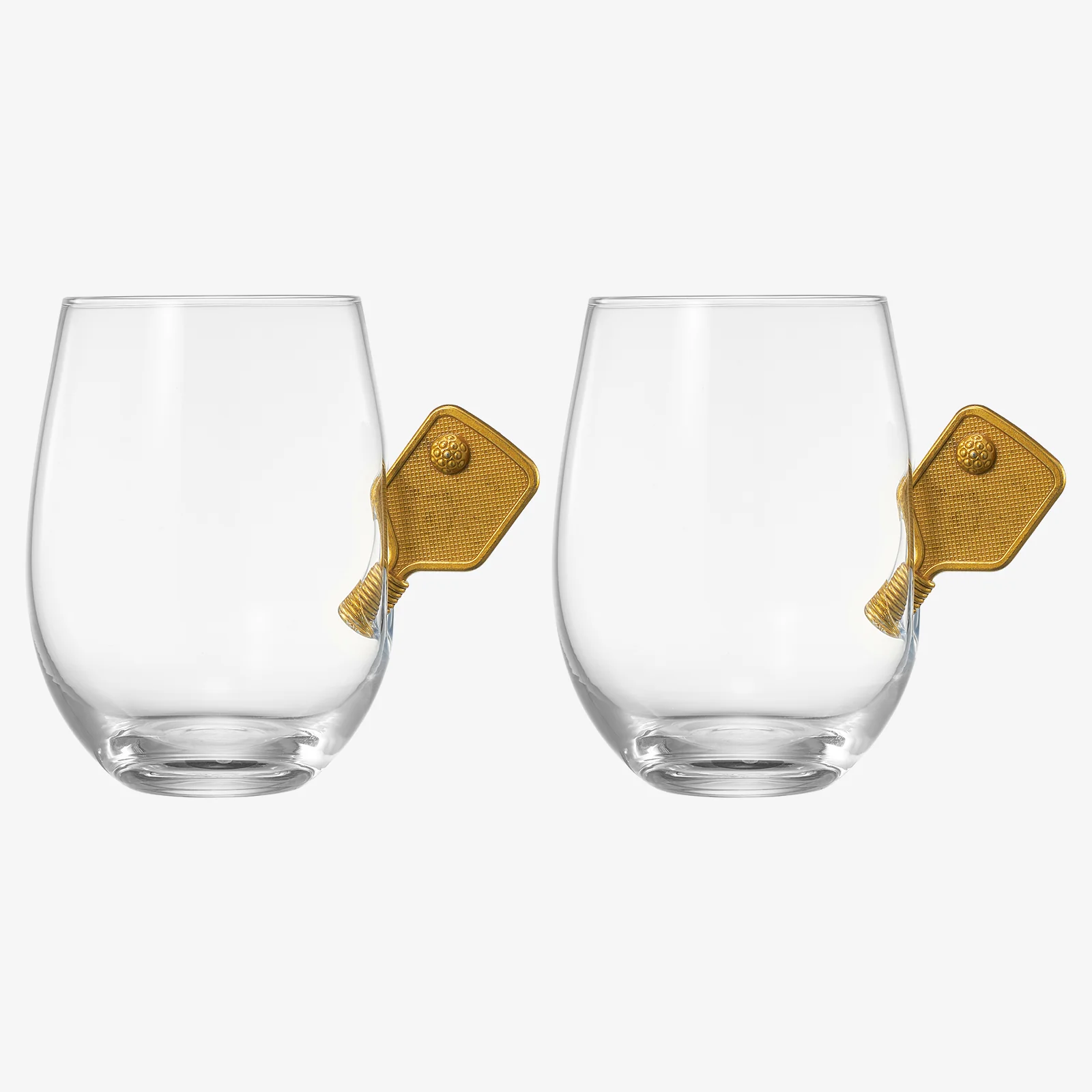 Pickleball Stemless Wine Glasses | Set of 2 (17.5 OZ) - Keen Glass Solutions