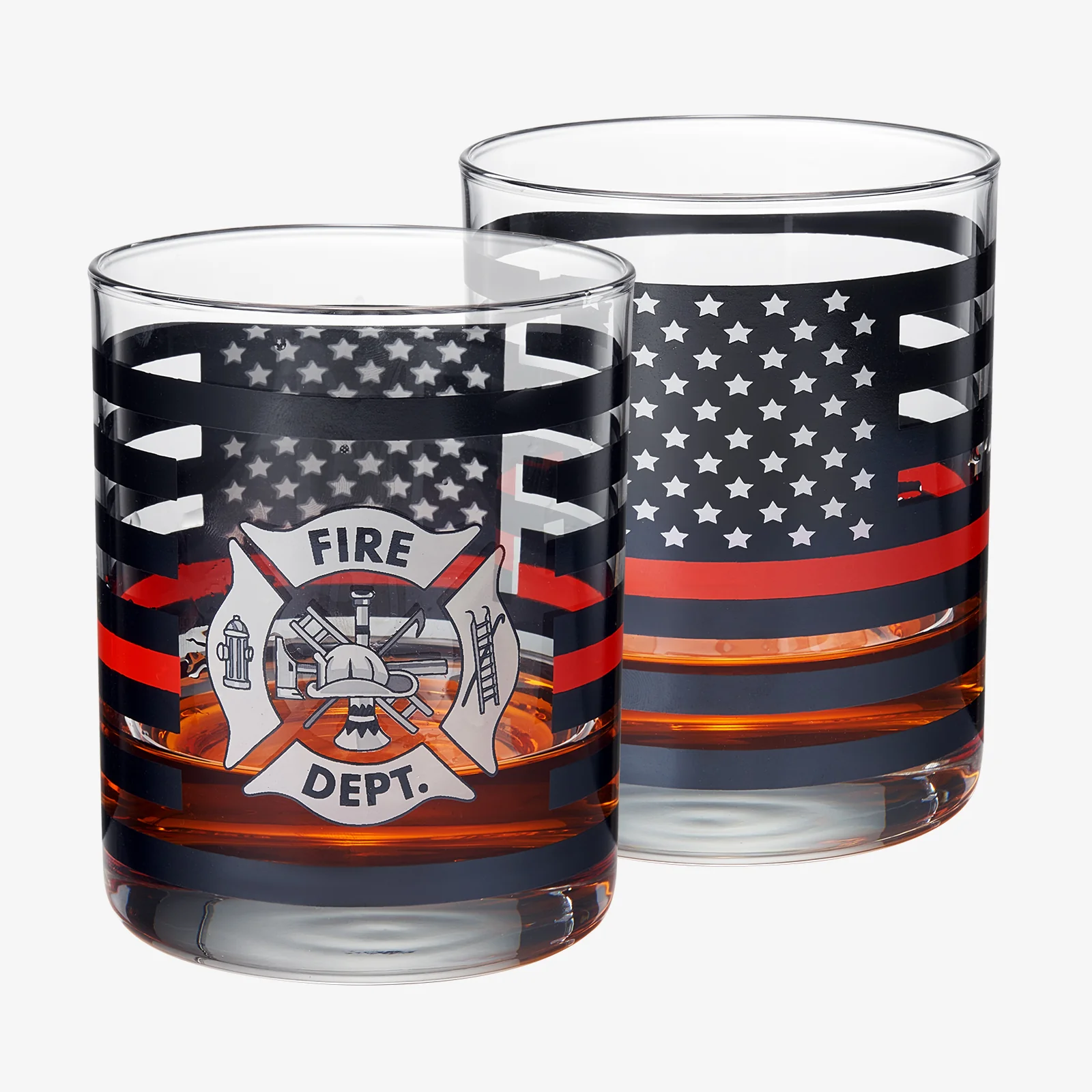 Firefighter Whiskey Glasses | Set of 2 | 12 OZ - Keen Glass Solutions