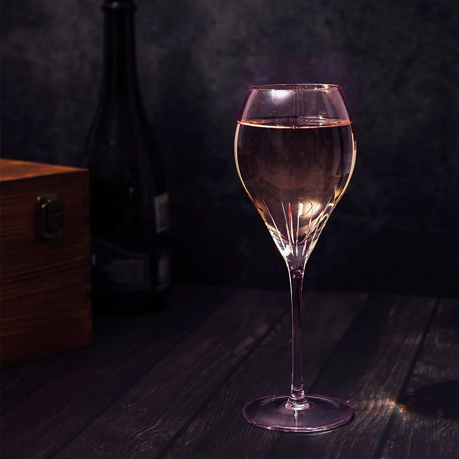 Paris Collection Crystal Pink Balloon Wine Glasses, 14 oz Set of 4 - Keen Glass Solutions