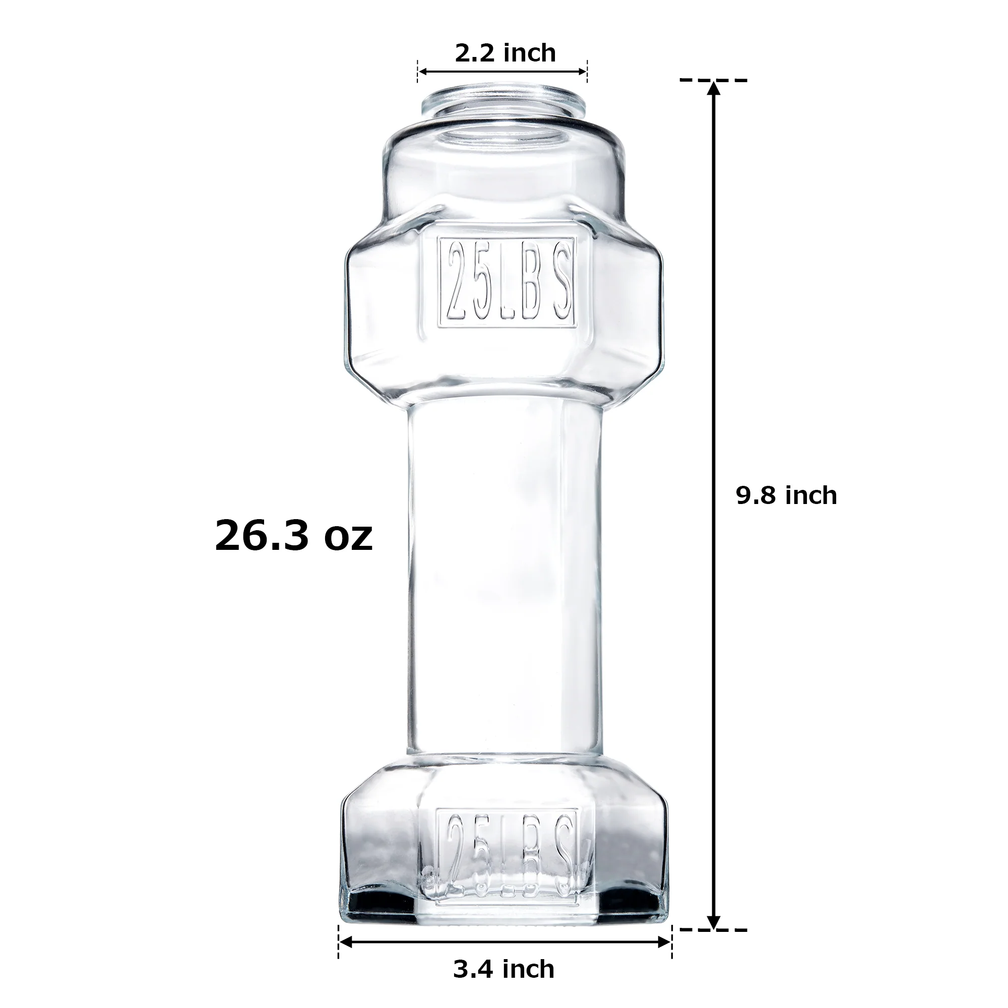 The Wine Savant 2-Set, Dumbbell Beer & Whiskey Glasses, Giant Lifting Beers 26oz Glass - Keen Glass Solutions