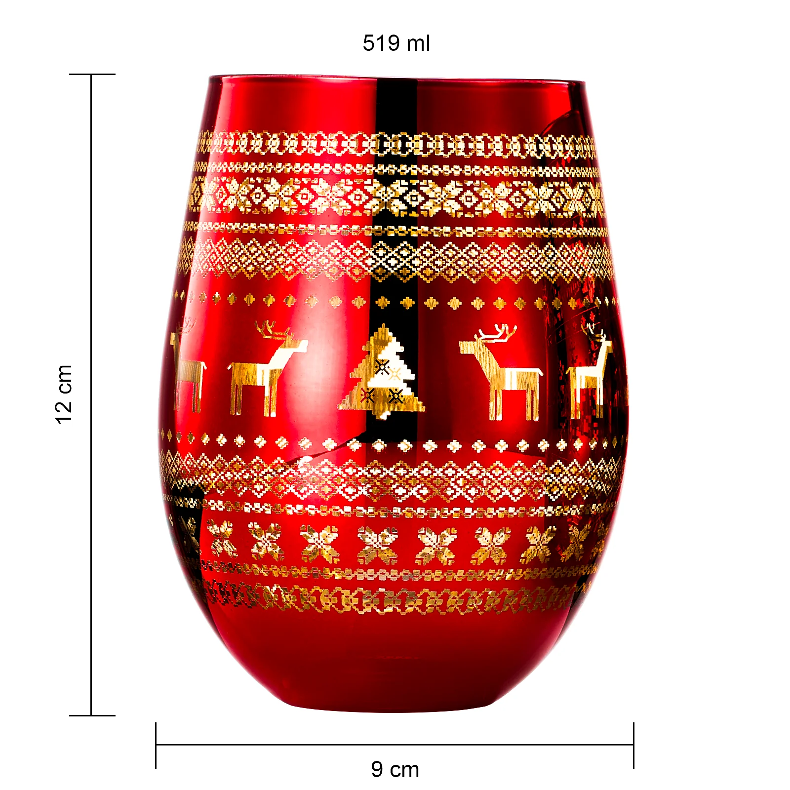 Crystal Christmas Tree Wine & Water Glasses - Set of 2 - Keen Glass Solutions