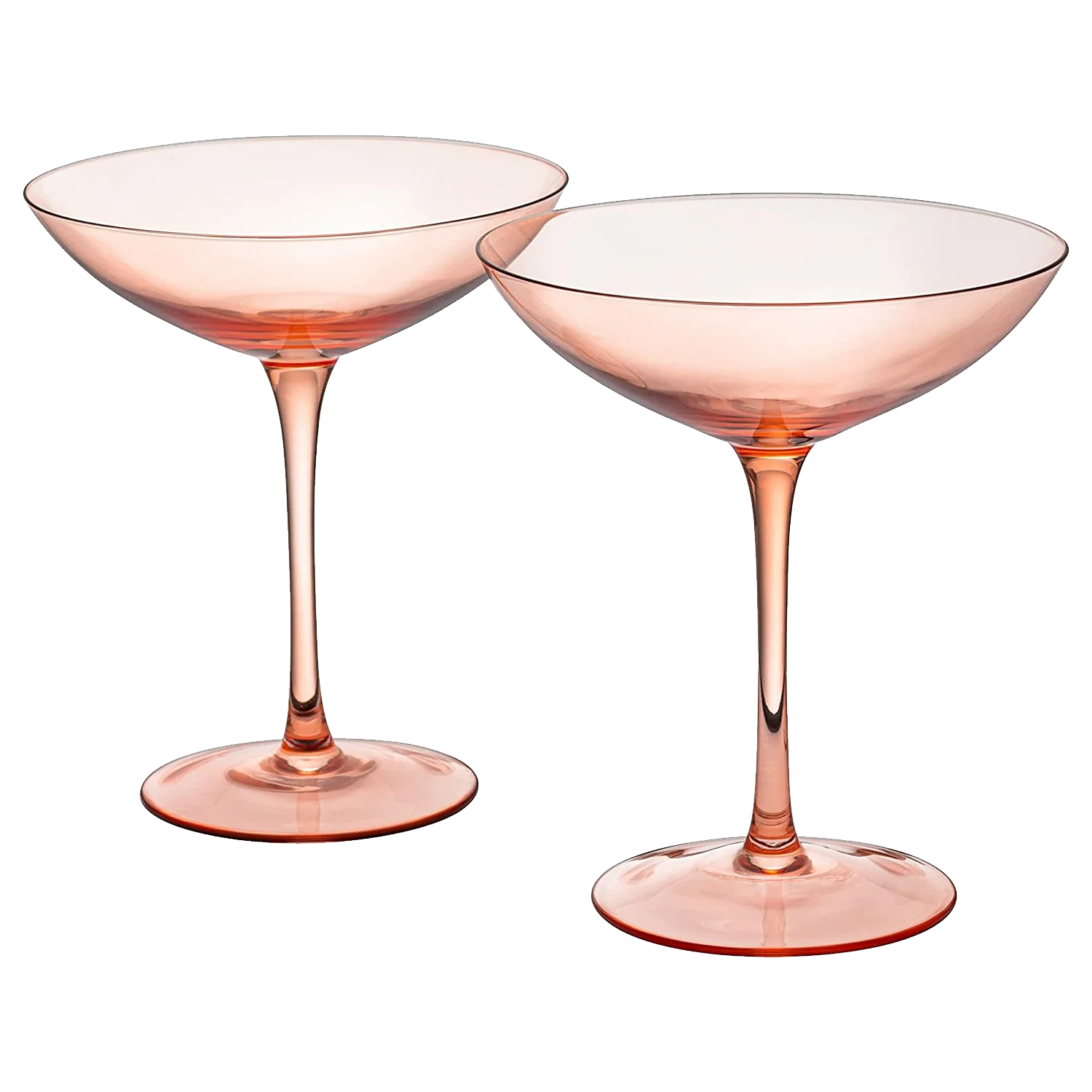 Champagne Coupes 12oz Colorful Champagne Glasses (2, Orange) - Keen Glass Solutions