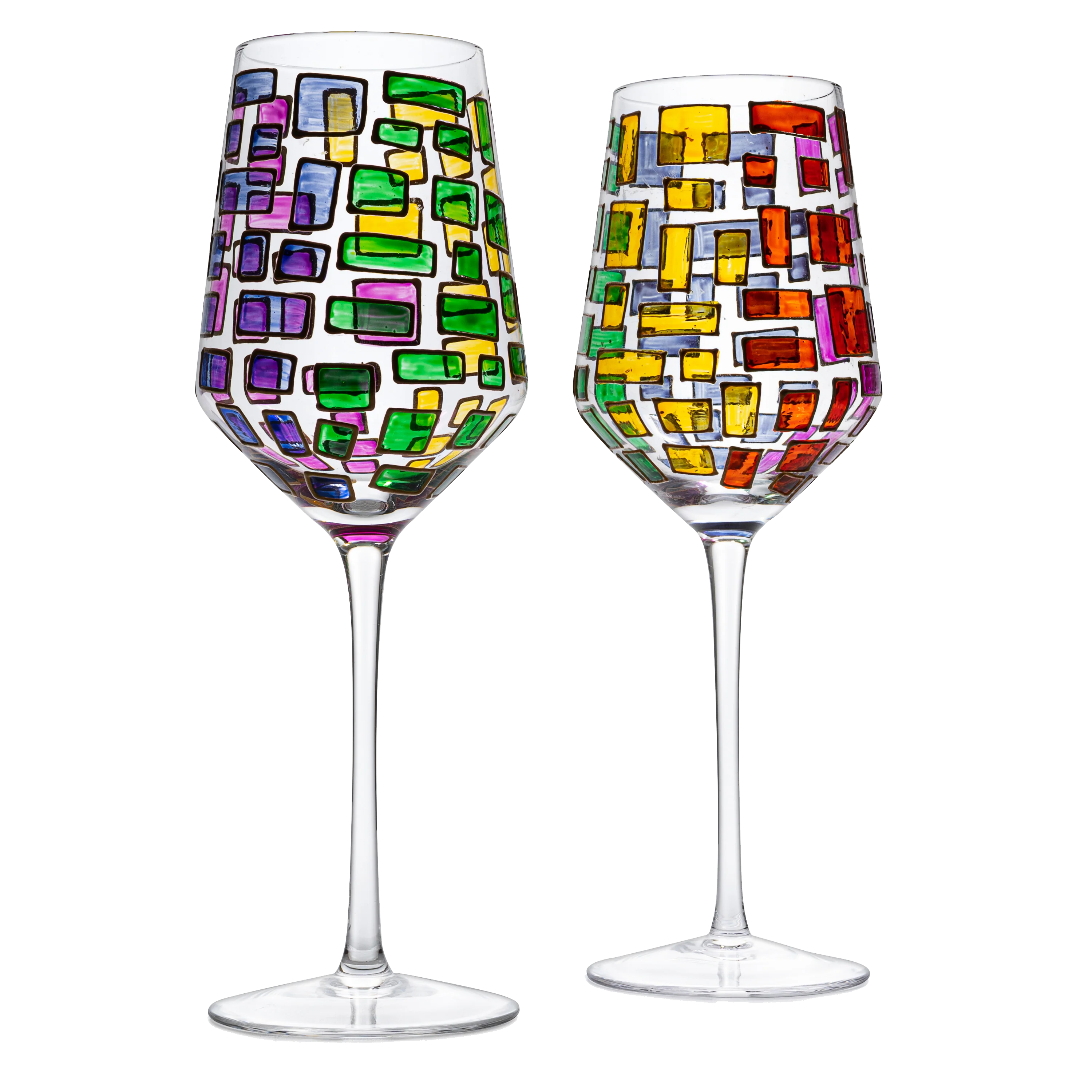 Renaissance Stained Glass Windows, (Stemmed Wine Glasses) - Keen Glass Solutions