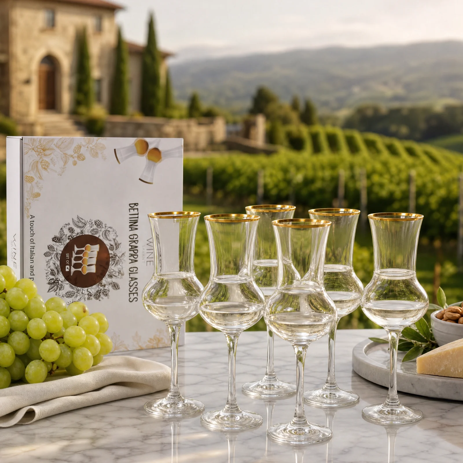 The Wine Savant Crystal Set of 6 Grappa Glasses 3oz - Keen Glass Solutions