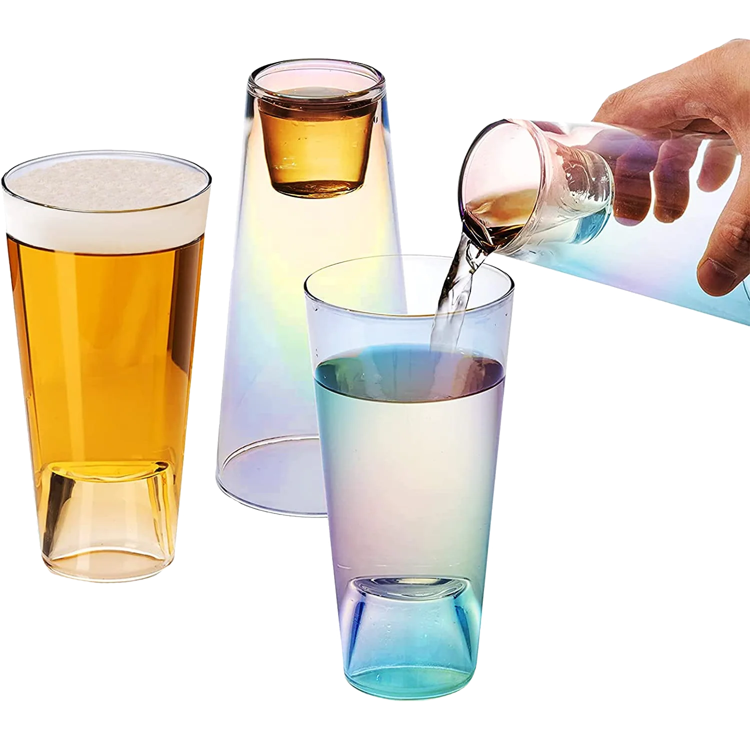 Shot in the Pint Glass, Take a Shot Funny Beer Glass/Mug 4-Set 7