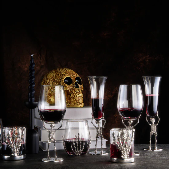 Stemmed Skeleton Wine Glass | Set of 2 | 19oz - Keen Glass Solutions