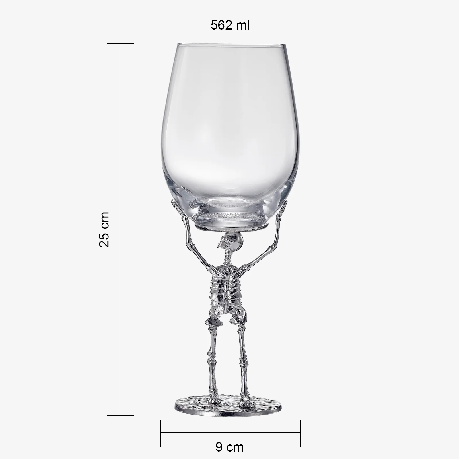 Stemmed Skeleton Wine Glass | SINGLE | 19oz - Keen Glass Solutions
