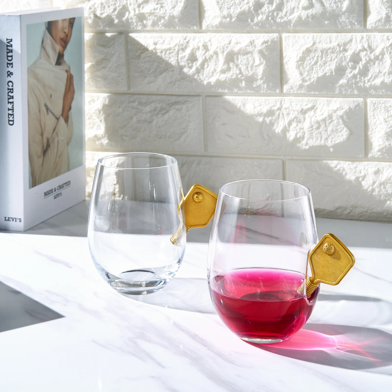 Pickleball Stemless Wine Glasses | Set of 2 (17.5 OZ) - Keen Glass Solutions