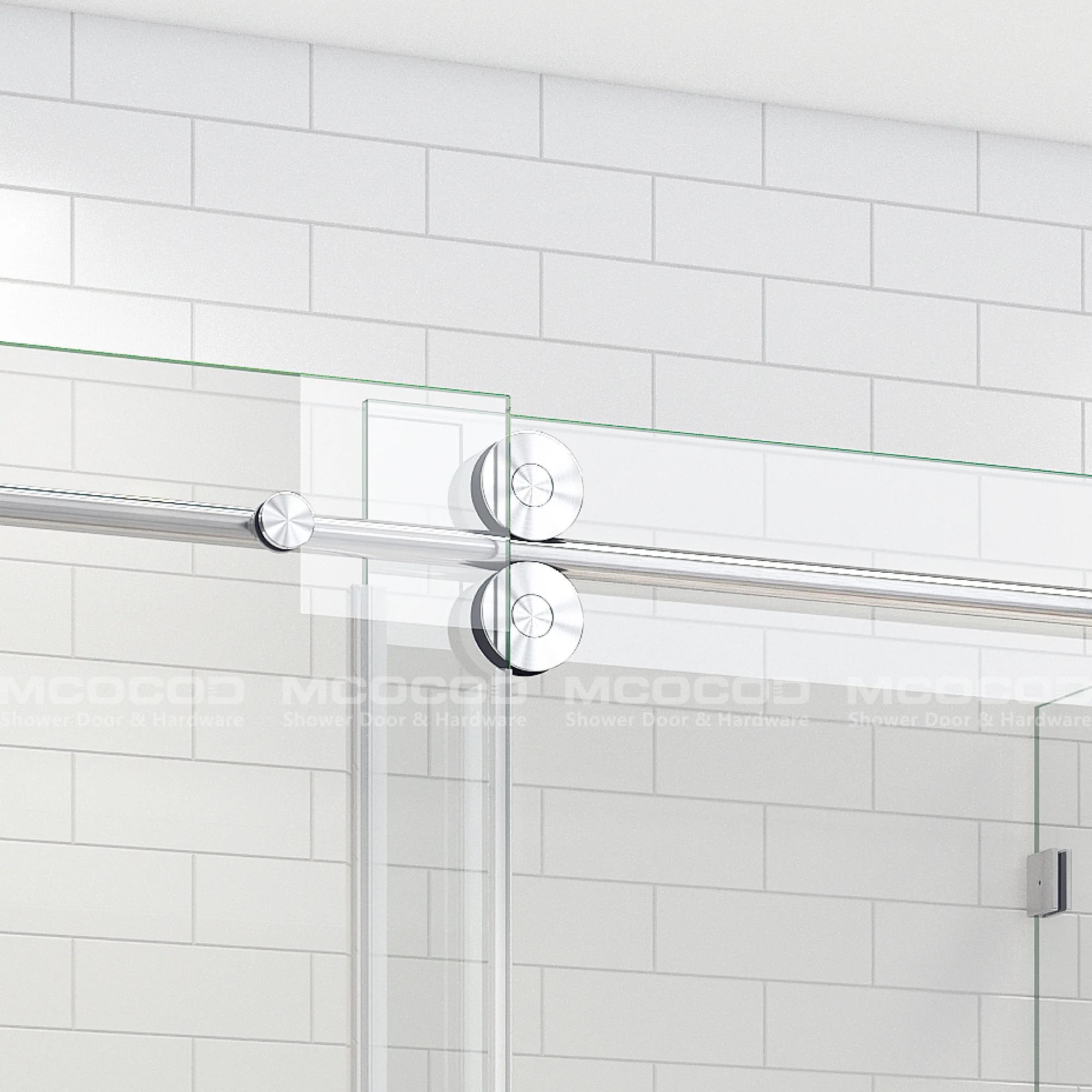Customize Large Openings Spaces SS04+H06-04 for Single Sliding Bathtub Shower Door and Frameless Swing Glass Door - Keen Glass Solutions