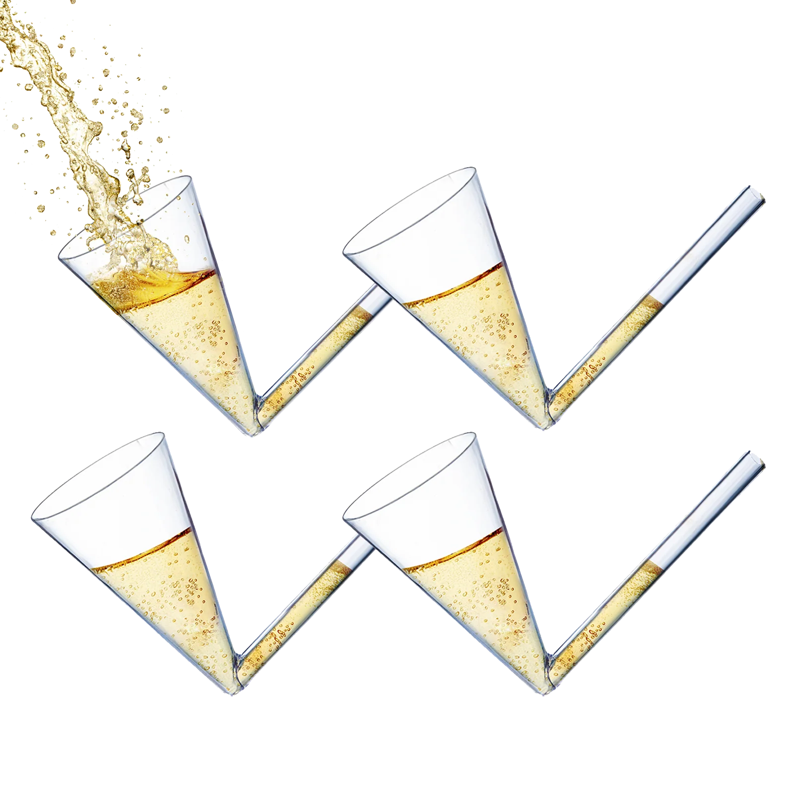 Champagne Shooter - Chug Flutes Guzzler Glasses Unique Gifts, Reusable Acrylic 4pk - Keen Glass Solutions