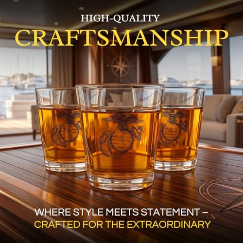 Marine Whiskey & Wine Glasses Set of 4 - Keen Glass Solutions