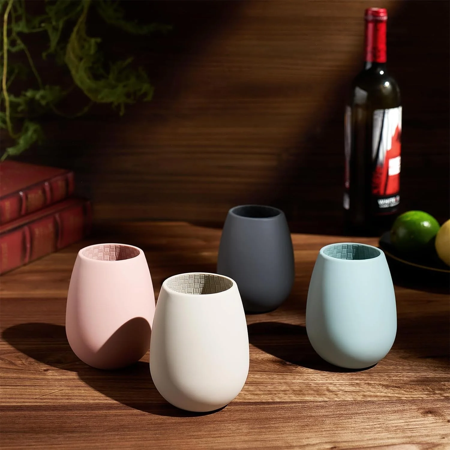 Unbreakable Silicone Stemless Wine Glassware | Set of 4 - Keen Glass Solutions
