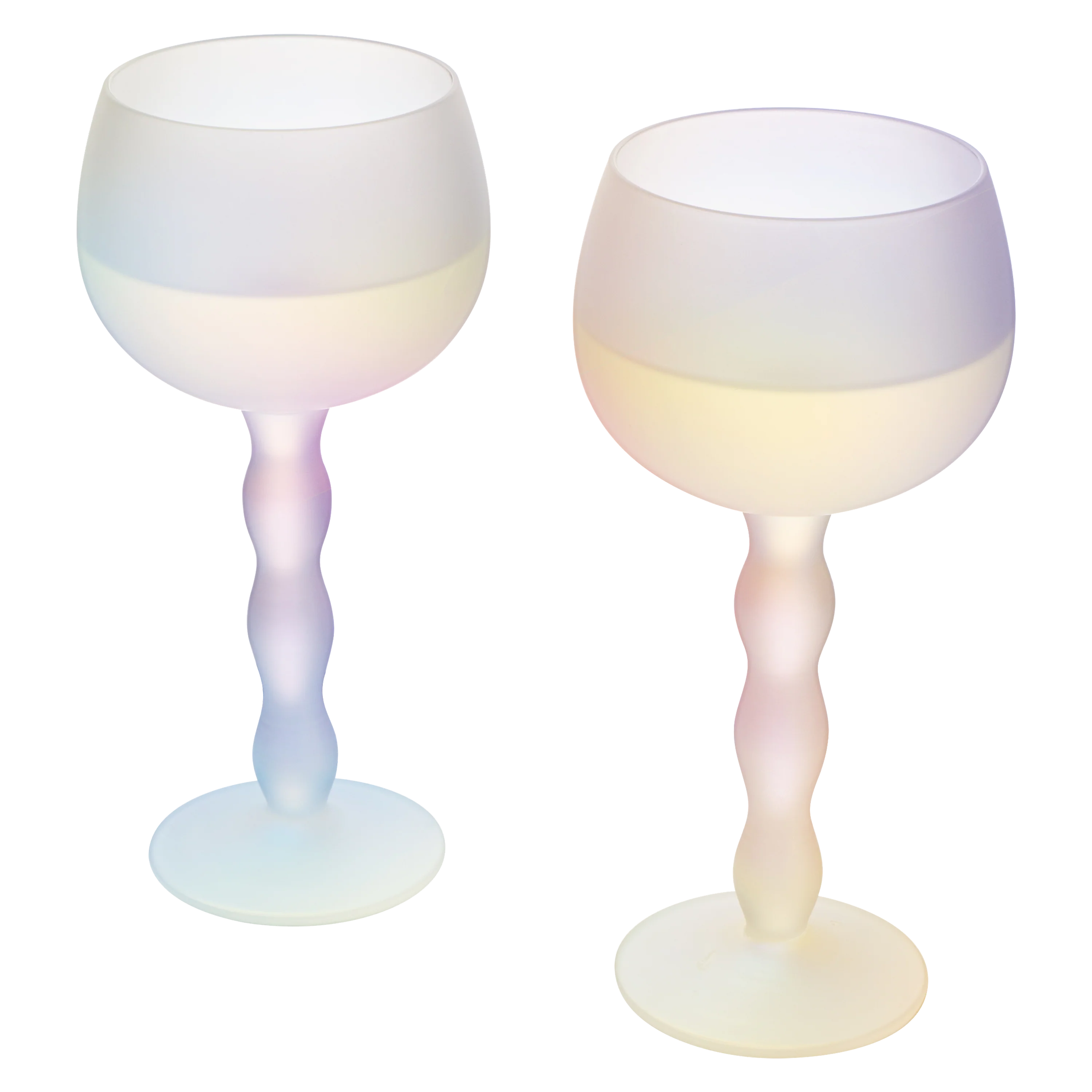 Aesthetic Iridescent Cloud Elegant Crystal Wine - 7 oz Rim Set of 2 - Keen Glass Solutions