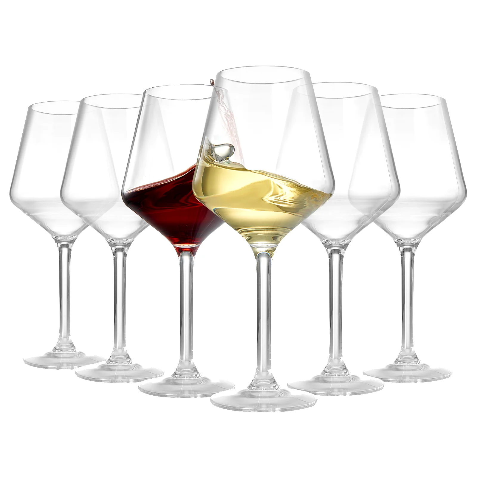 European Style Crystal, Stemmed Wine Glasses | Set of 6 | 15oz - Keen Glass Solutions