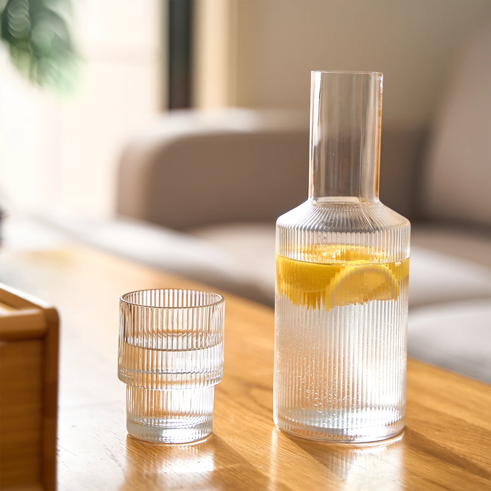 Bedside Water Carafe & Tumbler Set | 2-Piece Set | 900 ML - Keen Glass Solutions