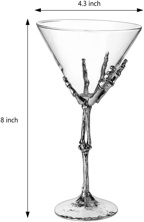 Stemmed Skeleton Martini Glasses Set of 2 - Keen Glass Solutions