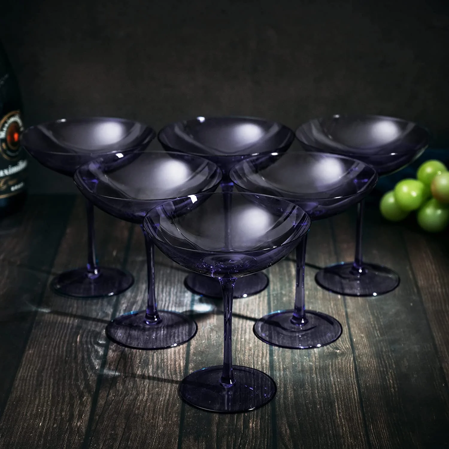 Lavender Champagne Coupes 12oz Set of 6 - Keen Glass Solutions