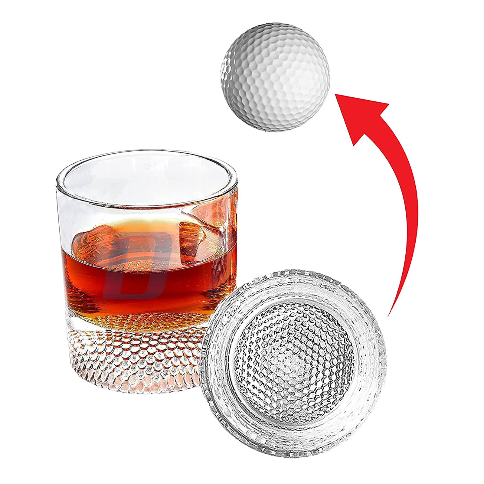 The Wine Savant Golf Ball Whiskey Glasses Set of 2-8oz Golf Gifts (2 pack) - Keen Glass Solutions