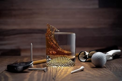 The Wine Savant Golf Ball Whiskey Glasses Set of 2-8oz Golf Gifts (2 pack) - Keen Glass Solutions