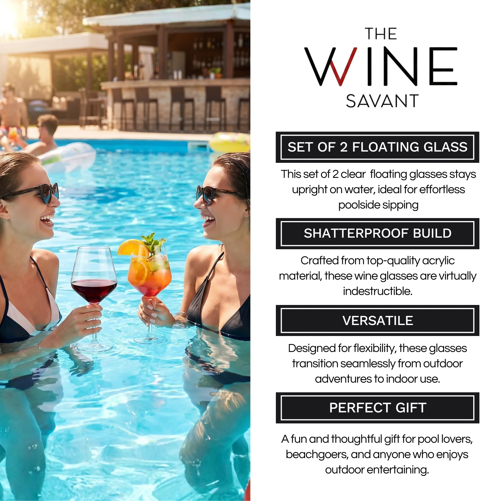 Unbreakable Stemmed Wine Glasses, Tritan Acrylic | Set of 2 (18oz) - Keen Glass Solutions