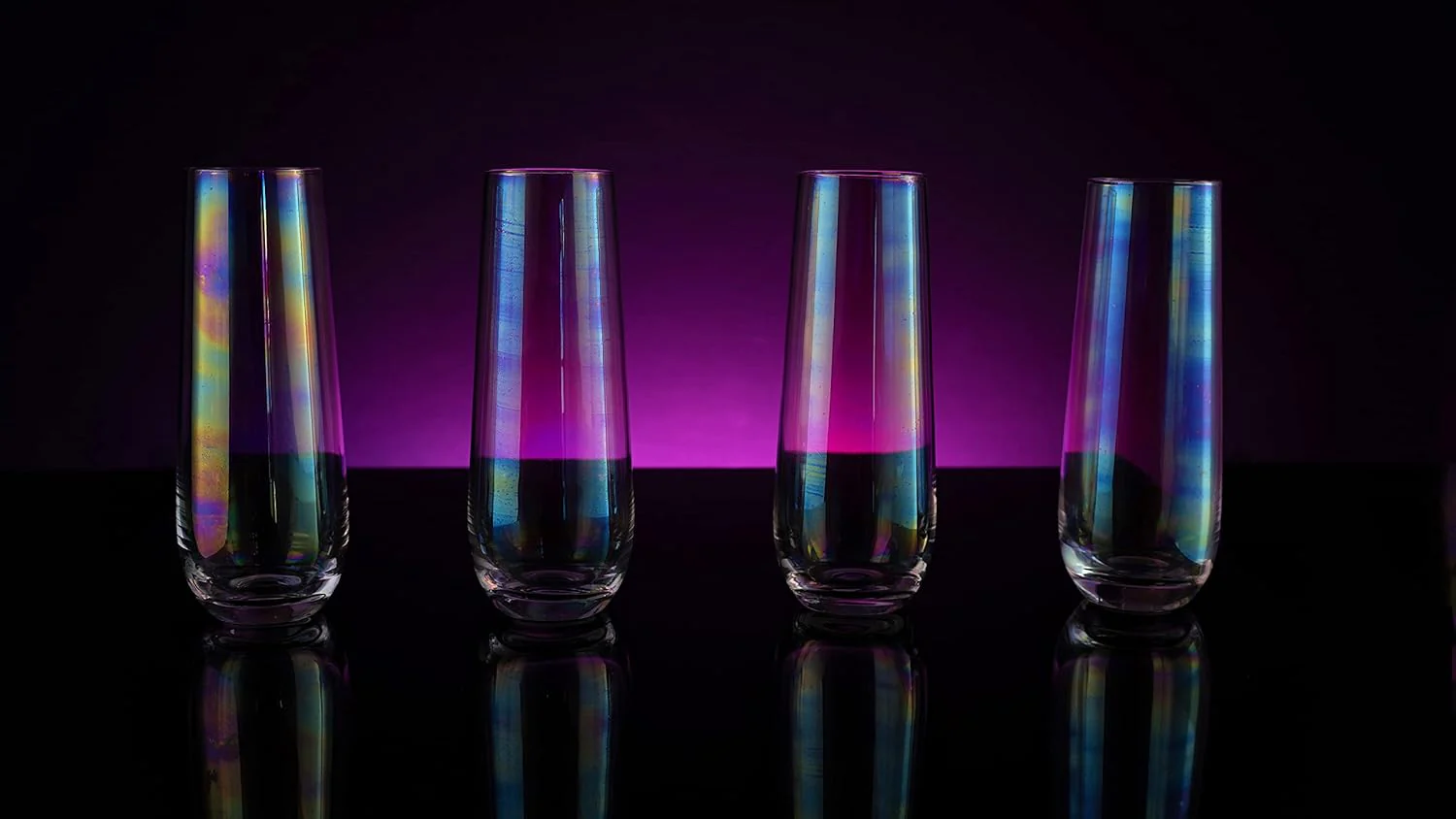 Iridescent Luster Pearl Radiance Set of 4 Wine Glasses 10oz - Keen Glass Solutions