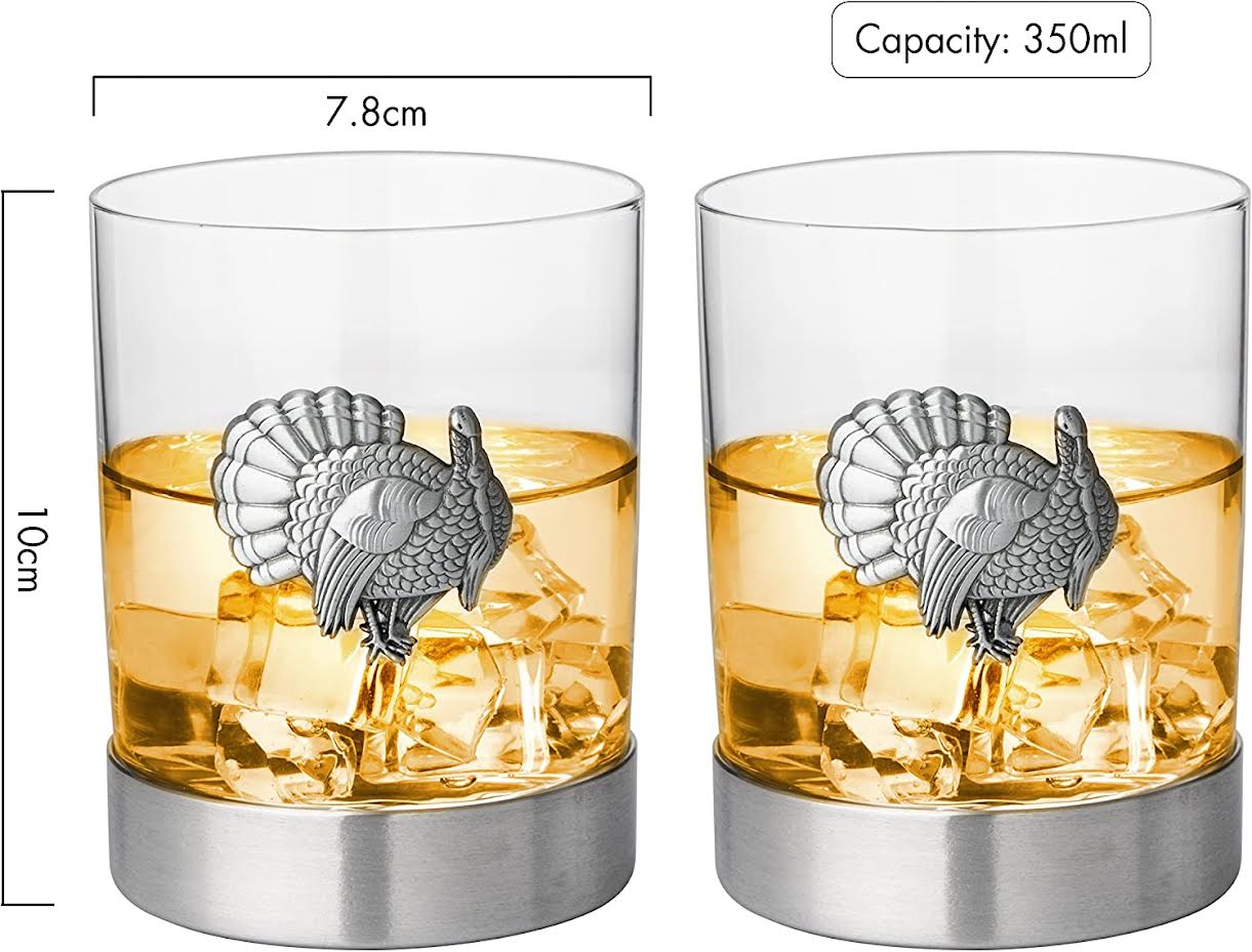 The Wine Savant Turkey Whiskey Glasses Set of 2 - Keen Glass Solutions
