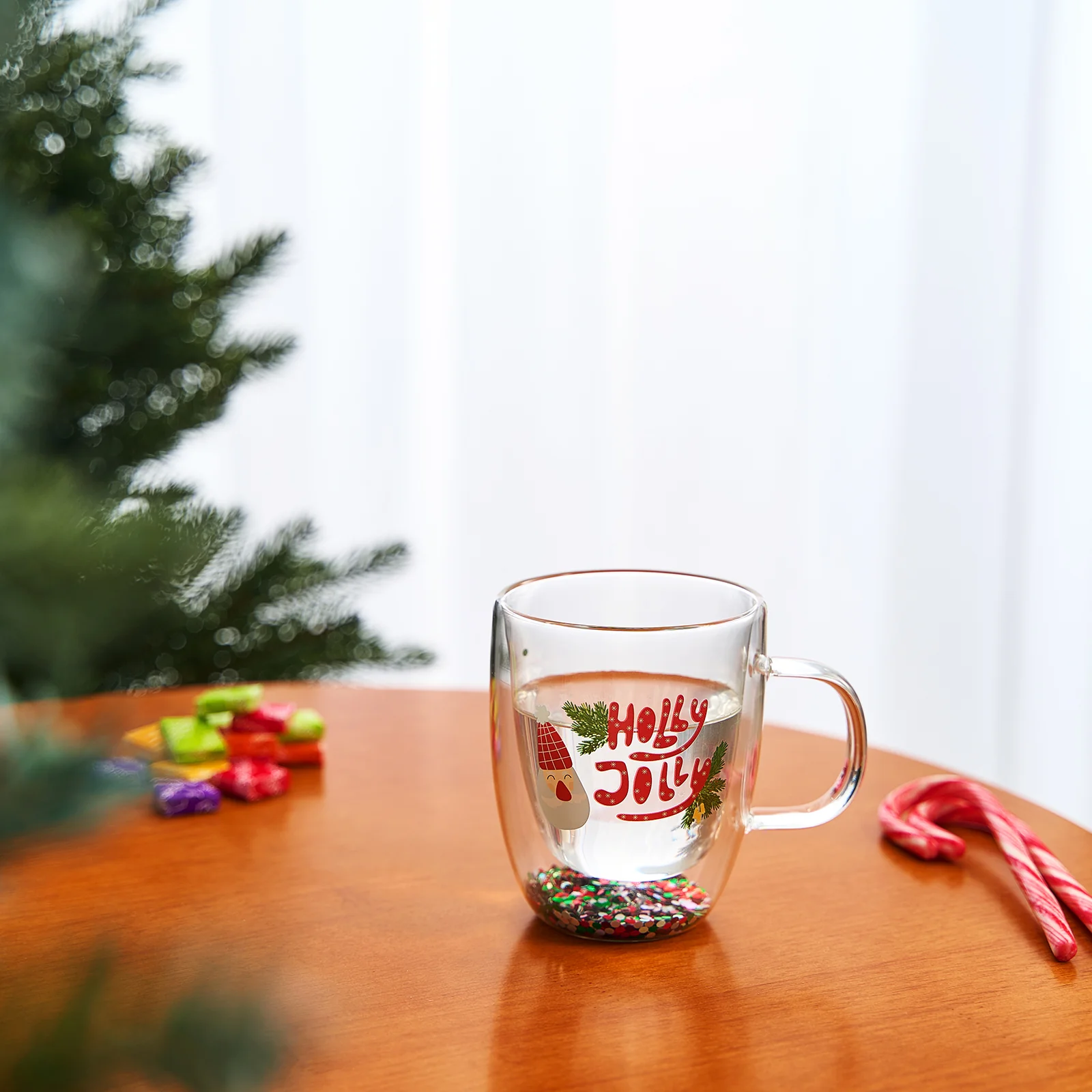 Christmas Glass Coffee Mug Set of 2 Mugs - Keen Glass Solutions