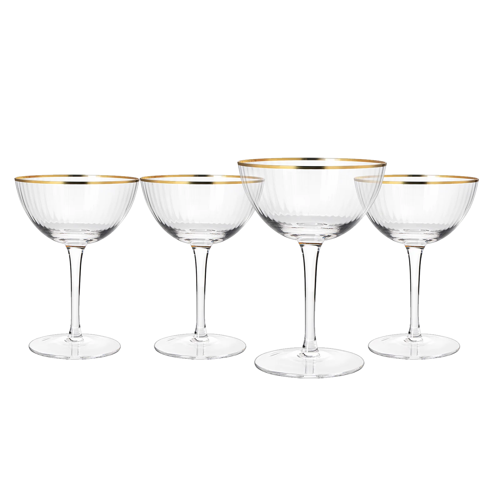 The Wine Savant Gold Rim Glasses 6 oz, Set of 4 Gold Rim Classic Manhattan Glasses - Keen Glass Solutions