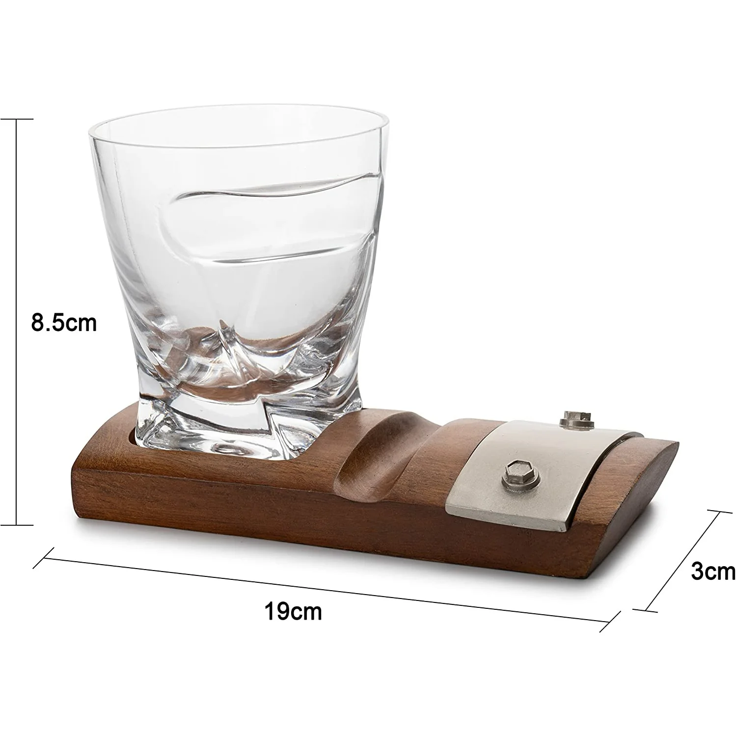 Glass & Coaster & with A Unique Whiskey Glass Slot - Keen Glass Solutions