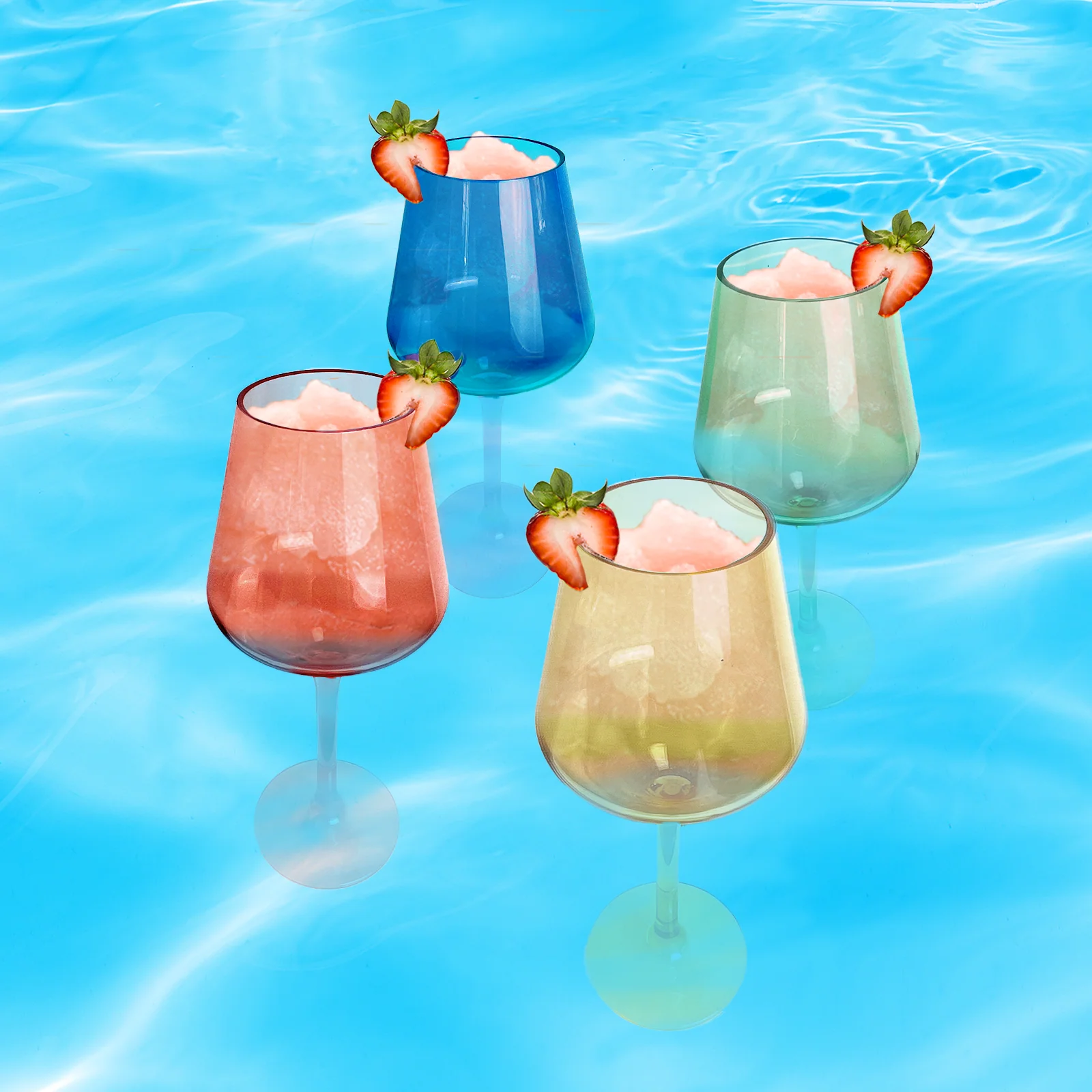 Floating Wine Glasses for Pool (18 Oz | Set of 8) - Keen Glass Solutions