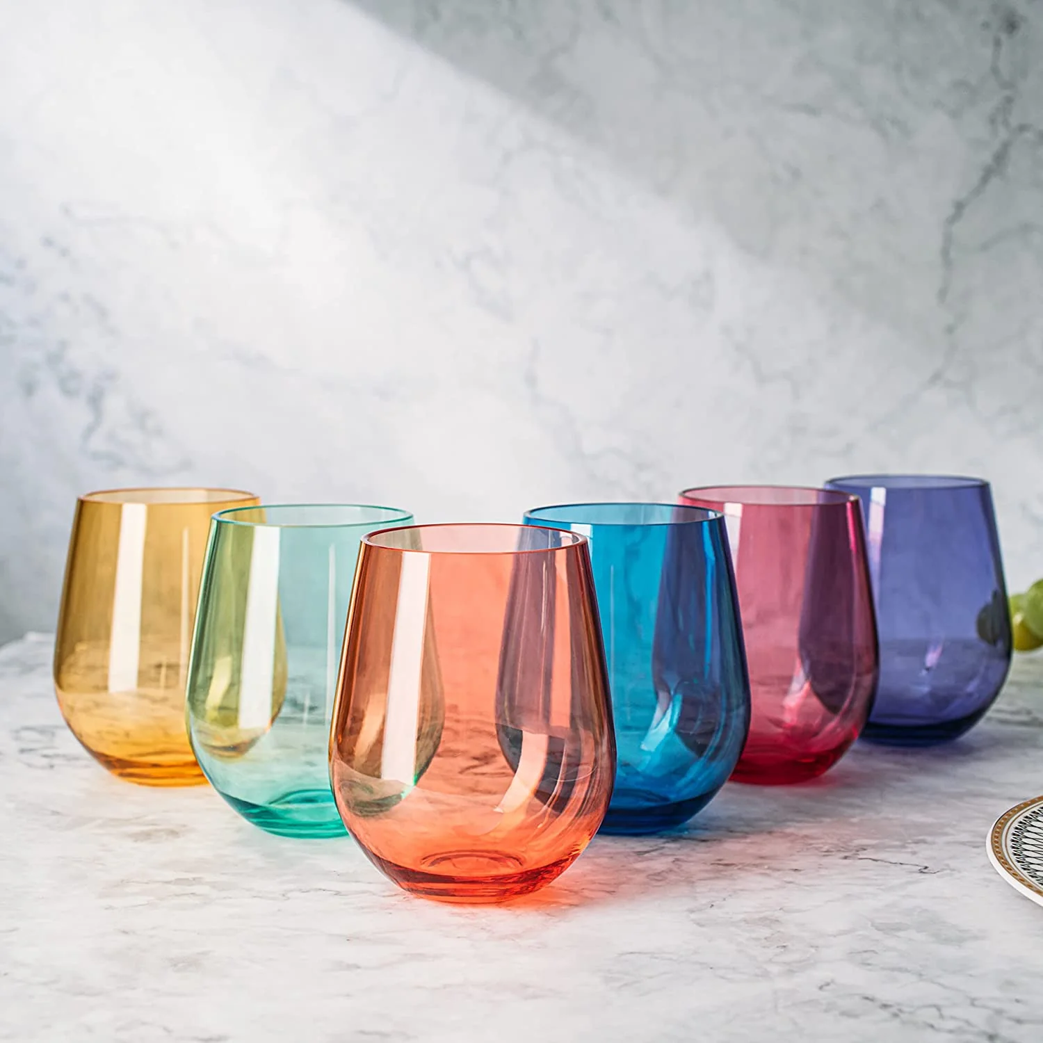 European Style Crystal, Stemless Wine Glasses, 15oz - Keen Glass Solutions